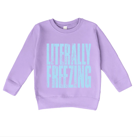 The Juniper Shop - Toddler Graphic Sweatshirt - Literally Freezing Block Distressed