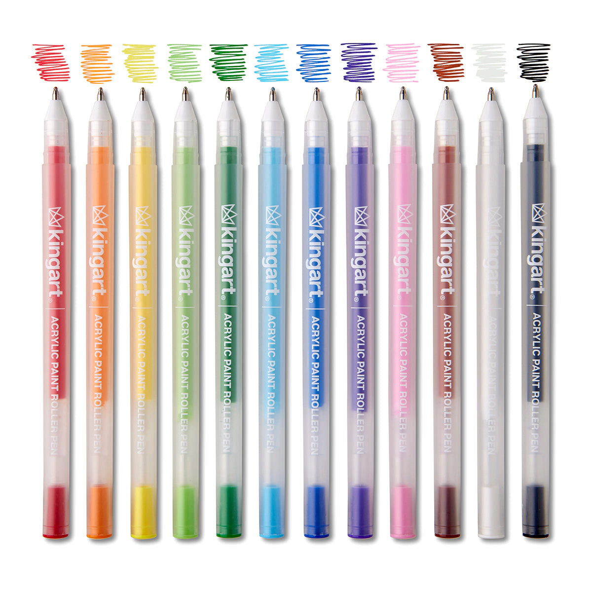 KINGART Acrylic Paint Roller Pens - 12 Classic Colors