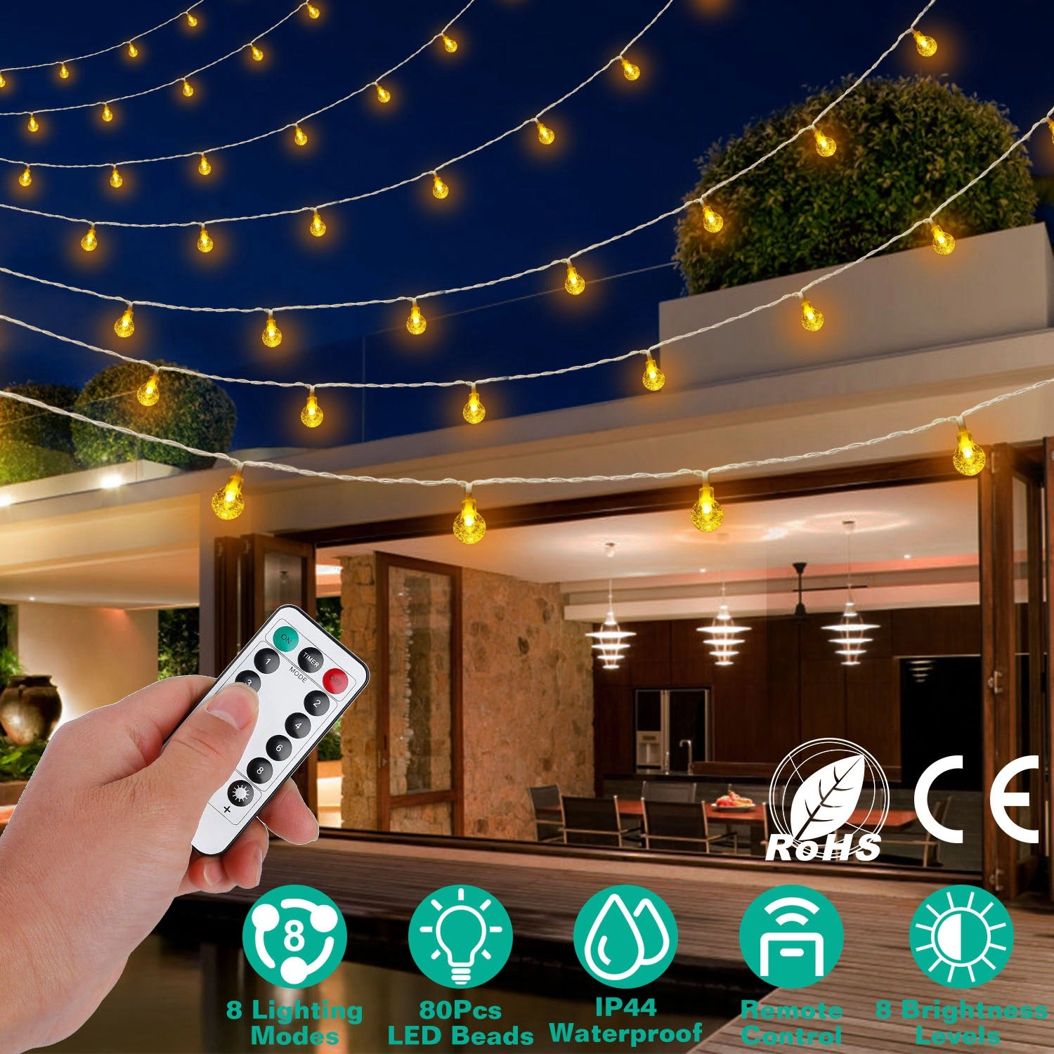 GBruno Battery-Powered Globe String Lights