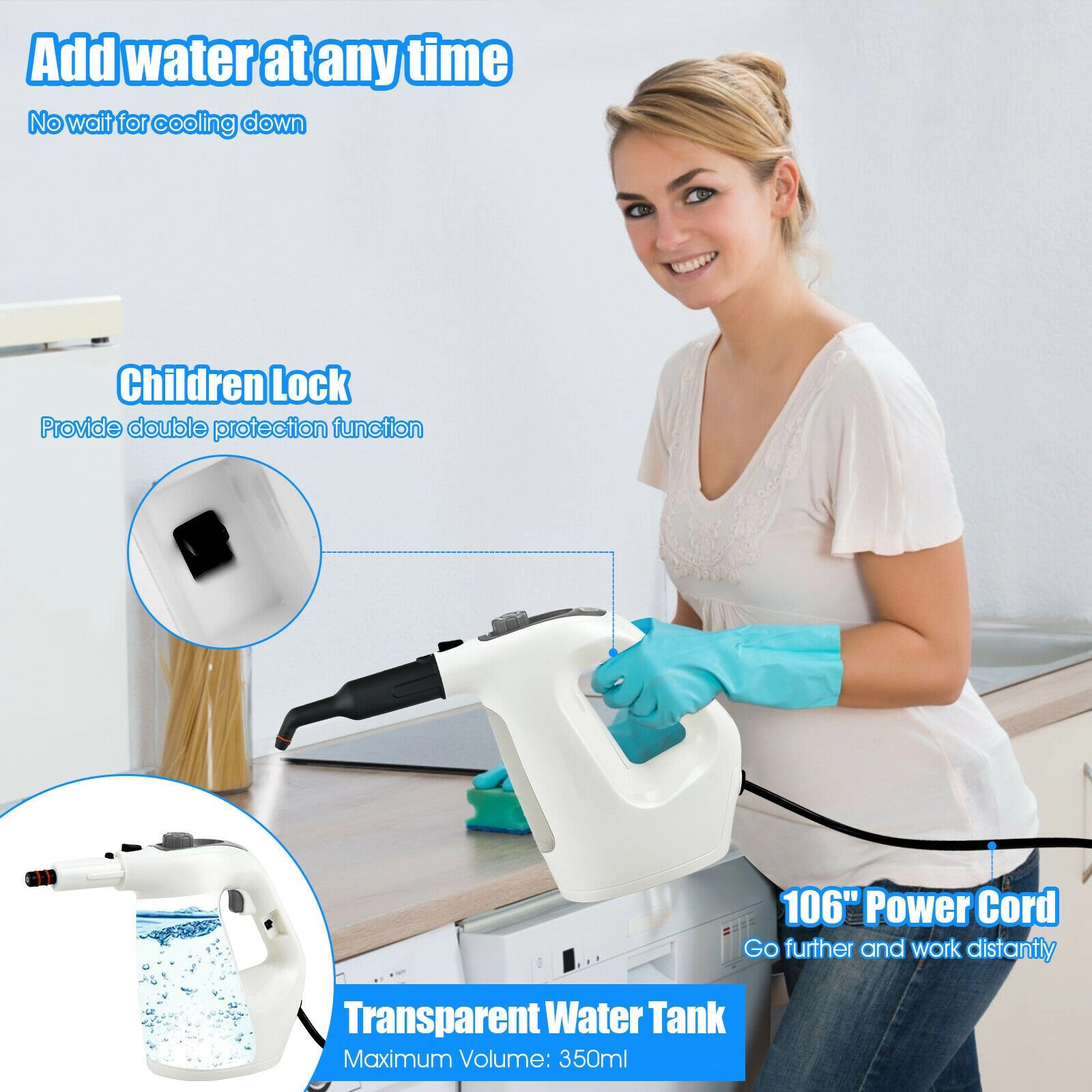 SlickBlue Multi-Purpose Steam Cleaning Machine for Kitchen, Bathroom, Sofa and Floors