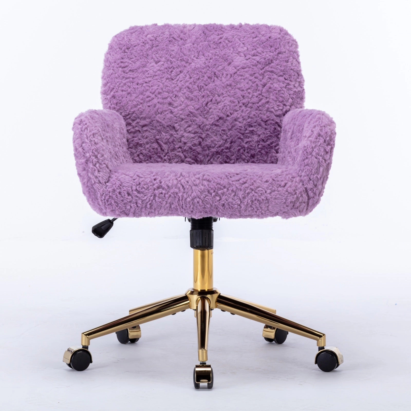 Platinum-Level Office Chairs Violet Velvet Swivel Chair, A&A Furniture Gold Base, 40° Tilt