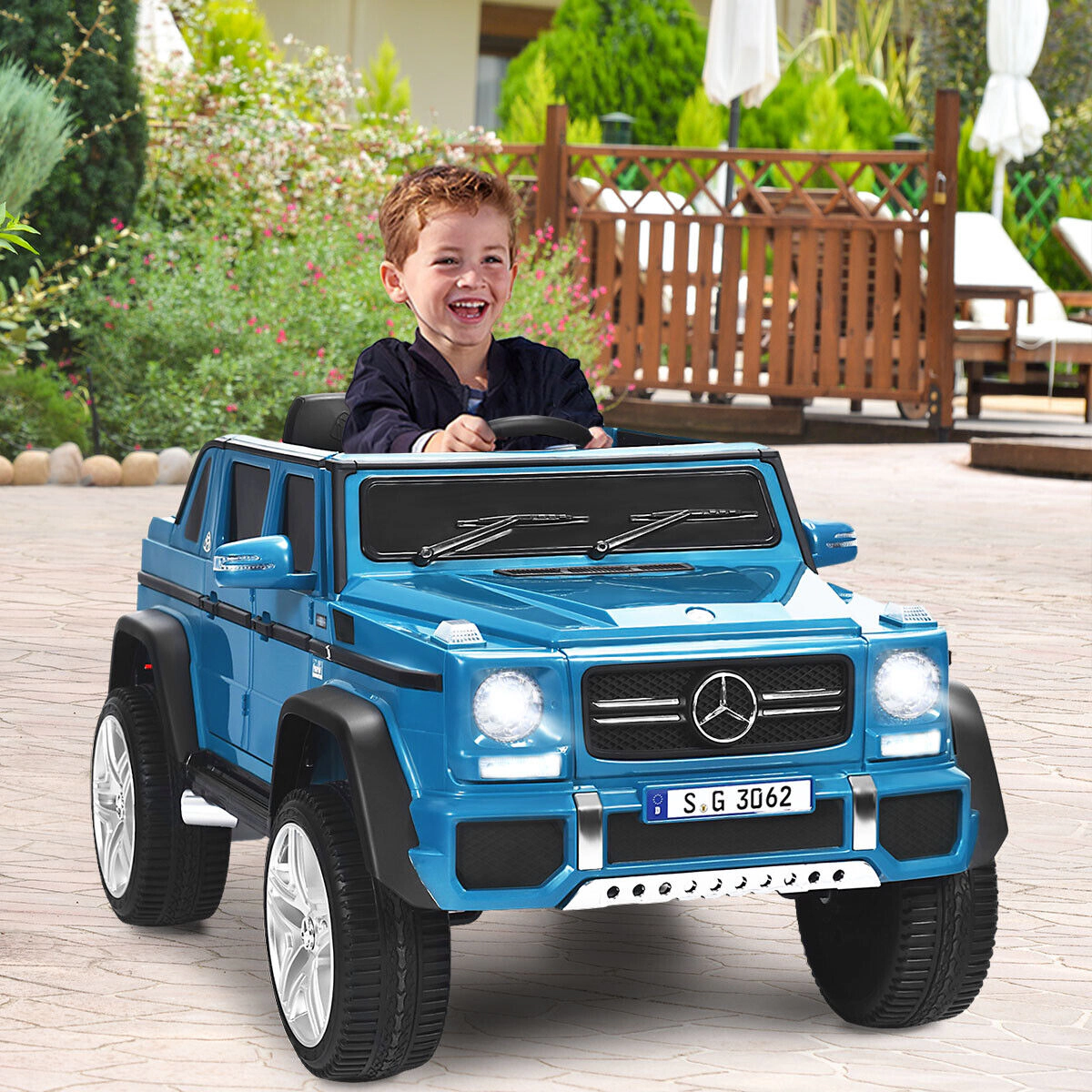 SUGIFT Remote Control Storage Box and Music Kids 12V Licensed Mercedes Benz Ride On Car