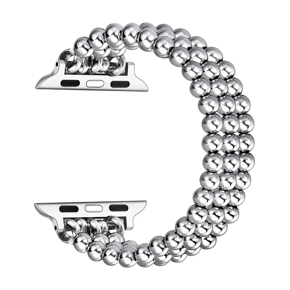 Posh Tech Womens Nova Stainless Steel Beaded Band for Apple Watch