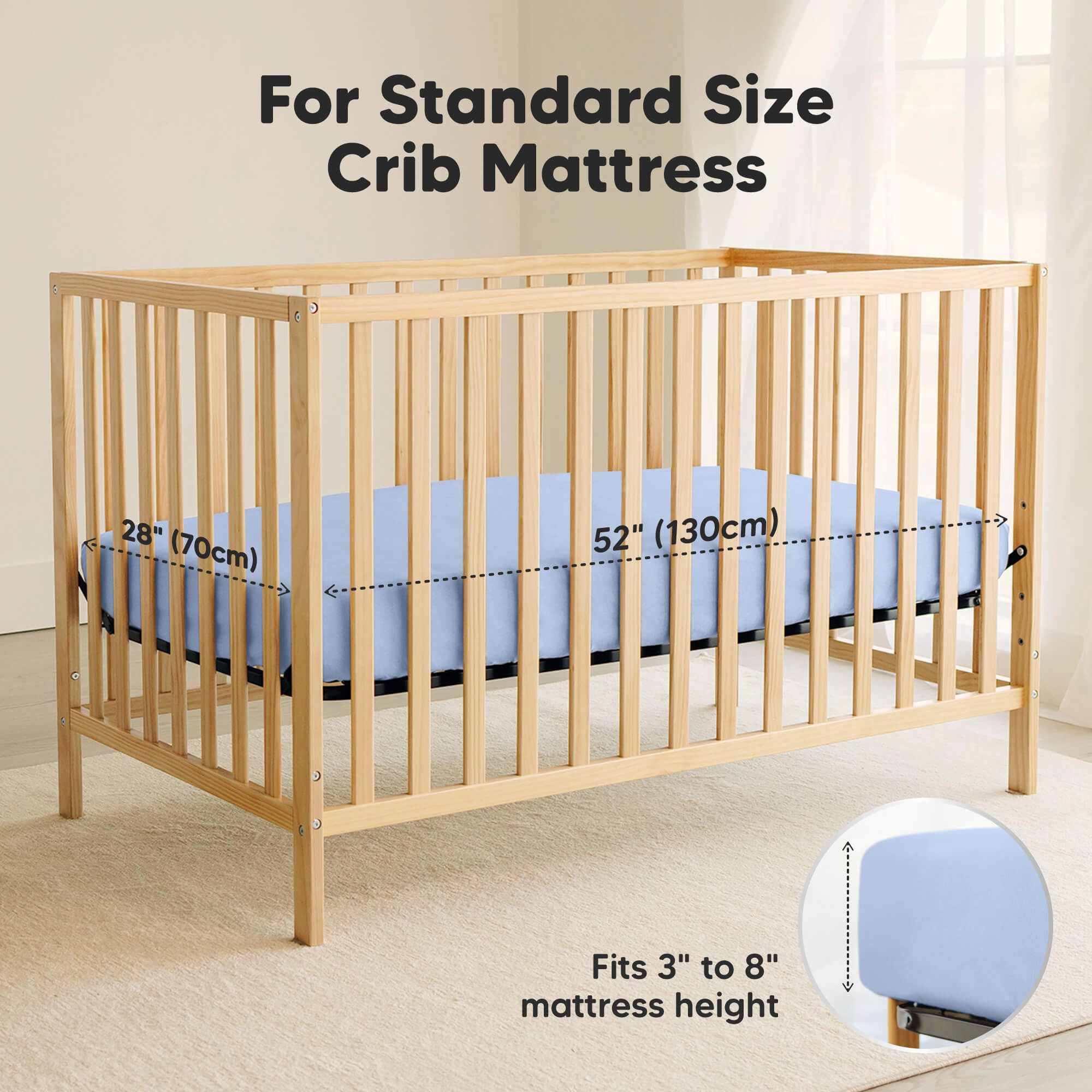 KeaBabies 2-Pack Soothe [Protect+] Waterproof Crib Sheets