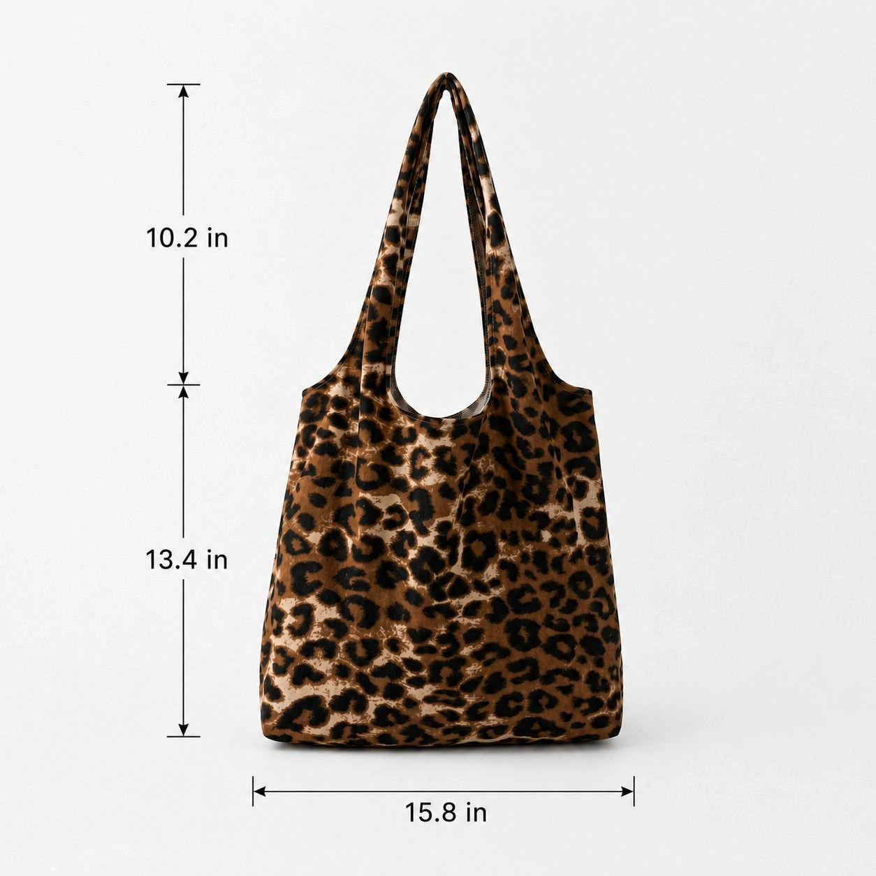Alilang Women's Leopard Print Slouchy Shoulder Tote Bag Soft Lightweight Large Capacity Everyday Carryall, Gray