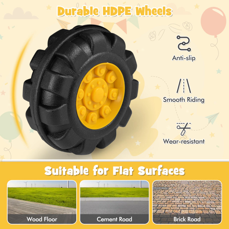 Hivvago 6V Electric Kids Ride On Bulldozer Pretend Play Truck Toy with Adjustable Bucket