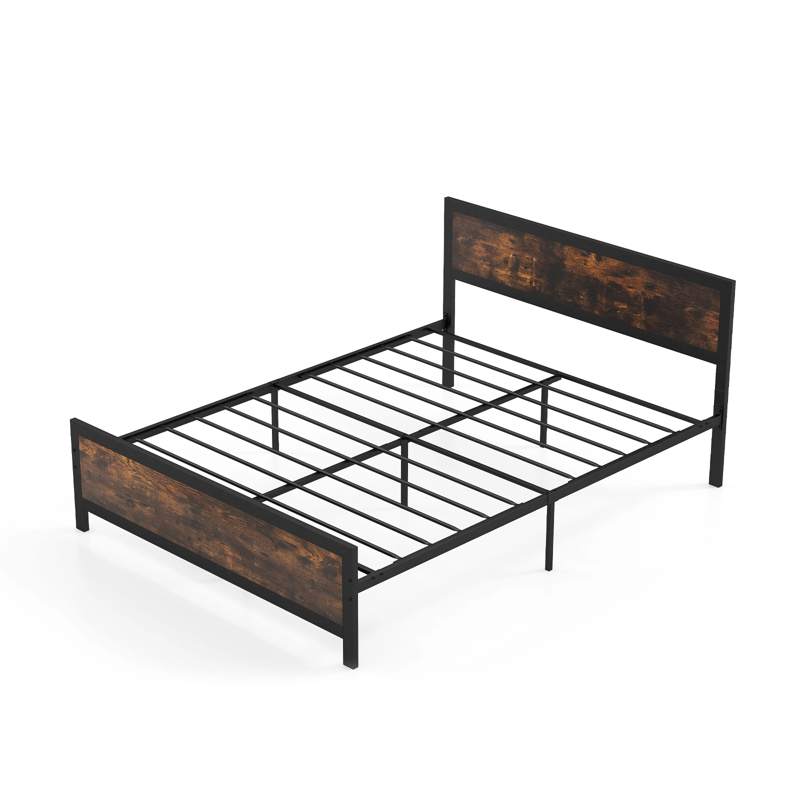 LJG Metal Bed Frame with Headboard and Footboard