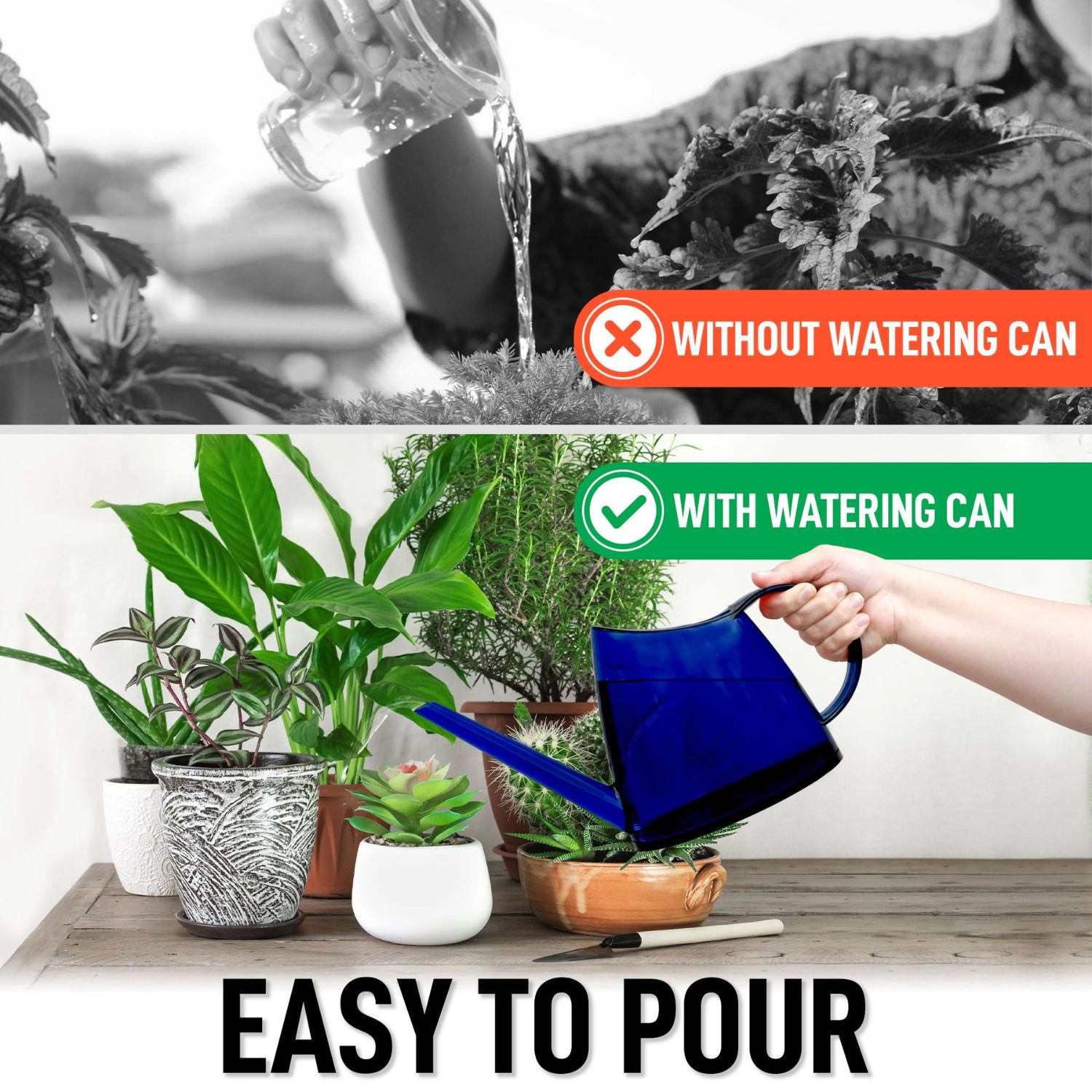 Zulay Kitchen Watering Can with Long Slim Spout for Indoor Plants