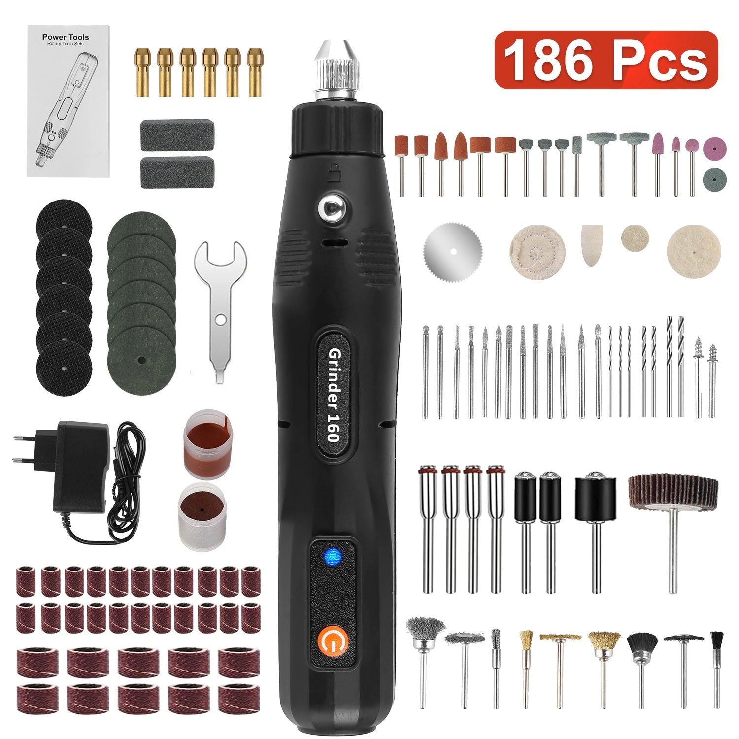 IMounTEK Unisex 186-Piece Corded Rotary Tool Set