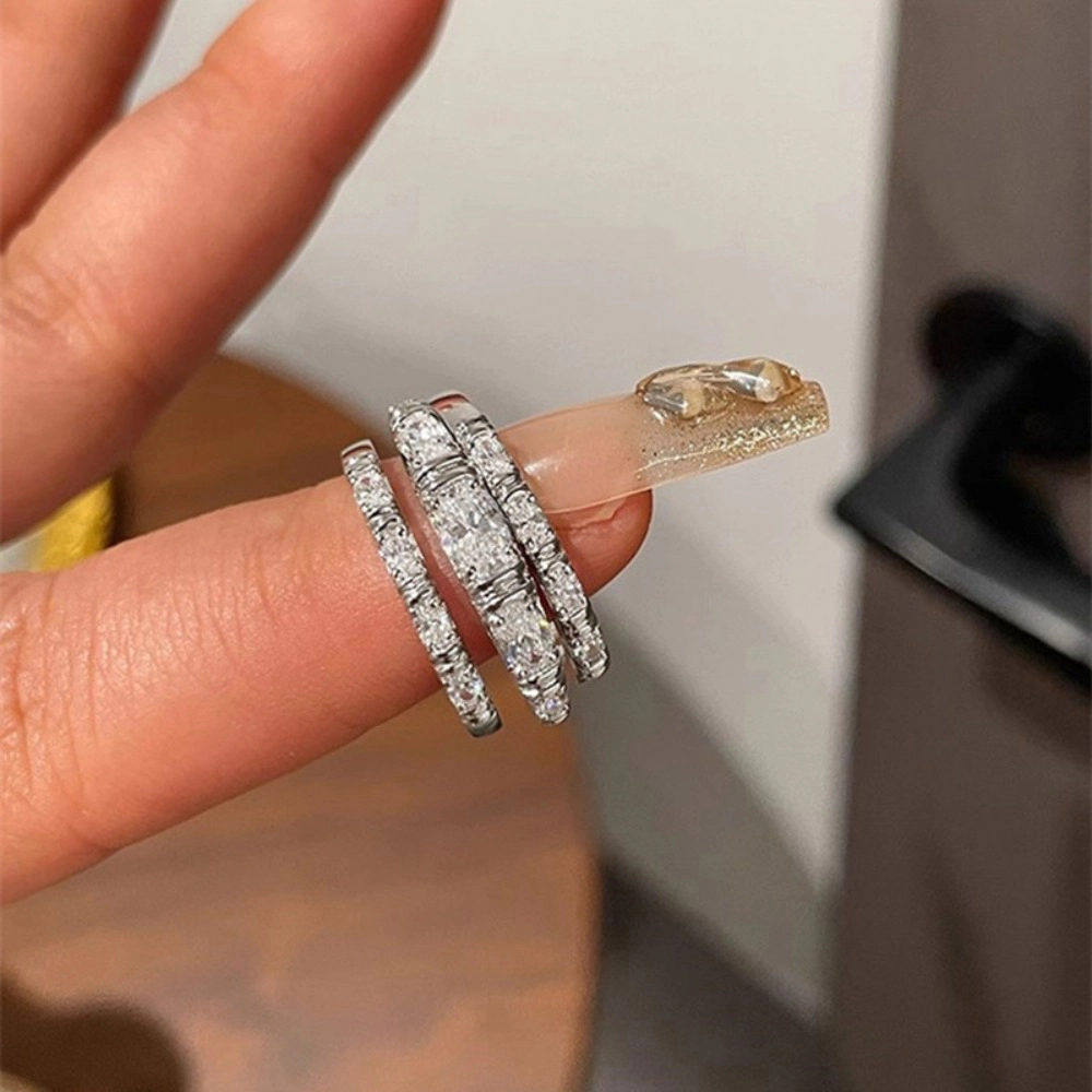 3pcs Women's Sparkling Cubic Zirconia Elegant Exquisite Ring