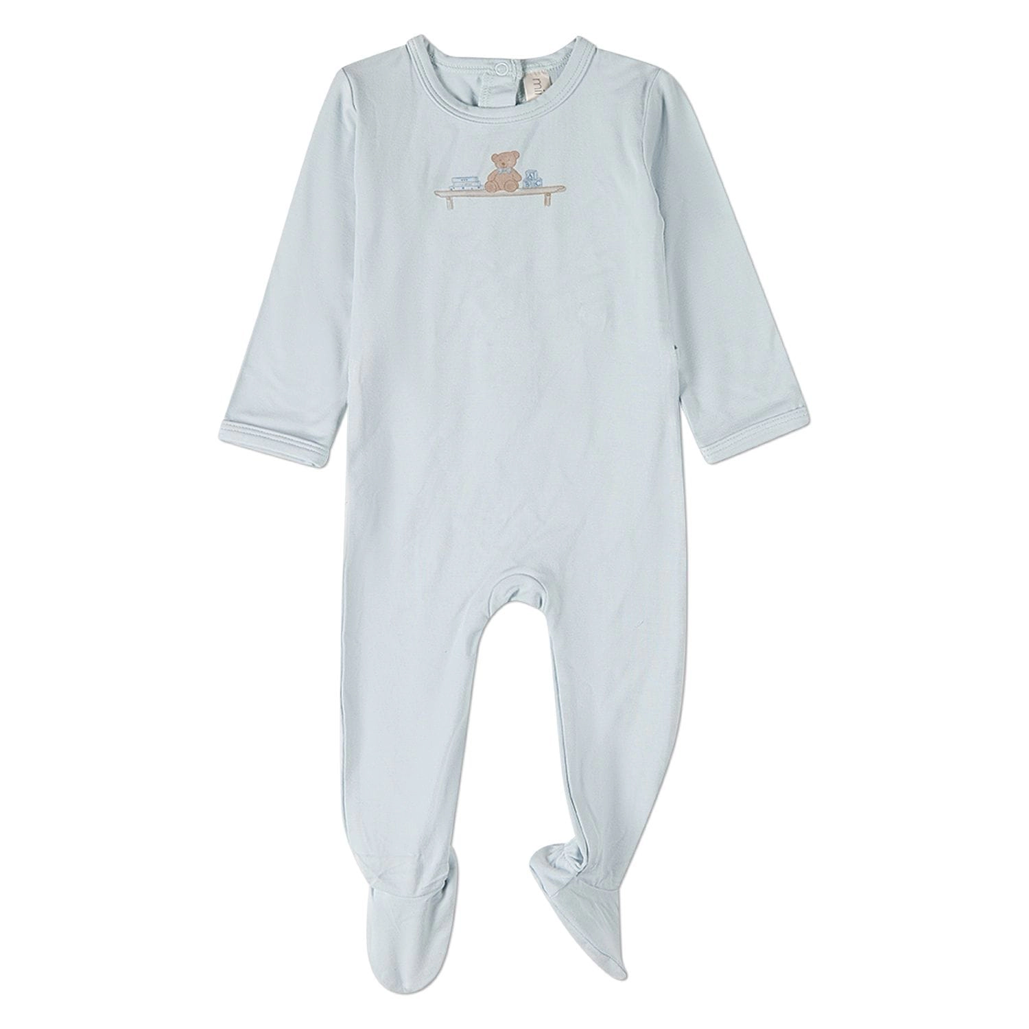 MeMoi Baby "Bear On A Shelf" Modal-Blend Back-Snap Footie