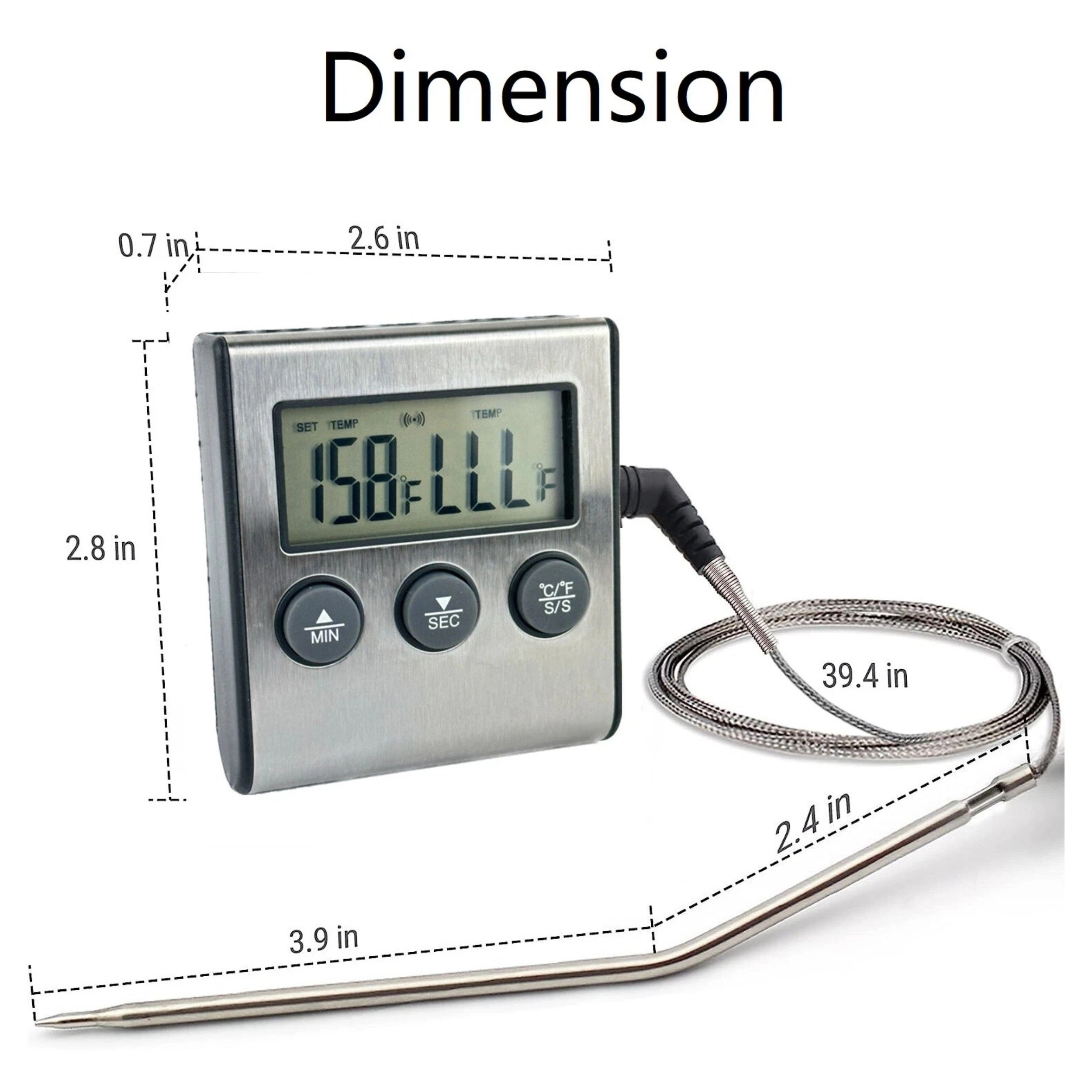 Home Collection Digital Cooking Thermometer with Timer & Probe