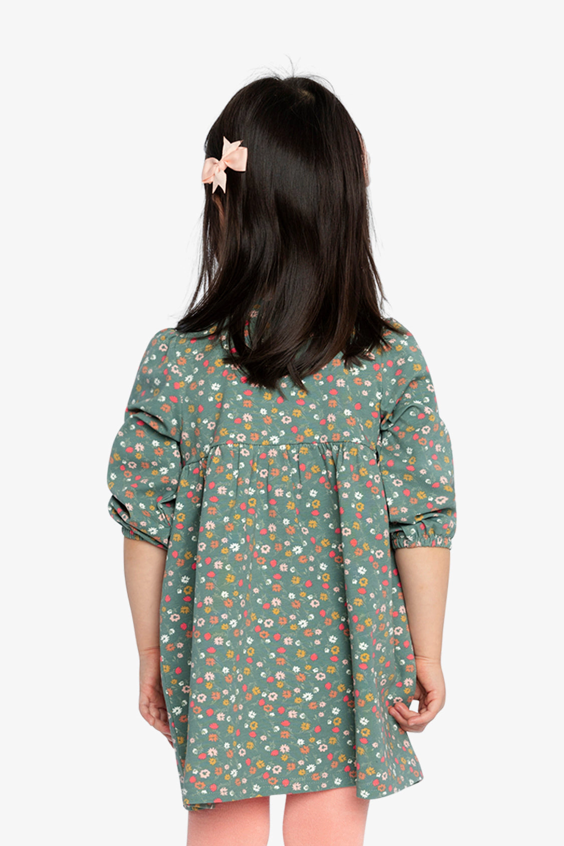 Deux par Deux Girls Organic Cotton Floral Print Dress