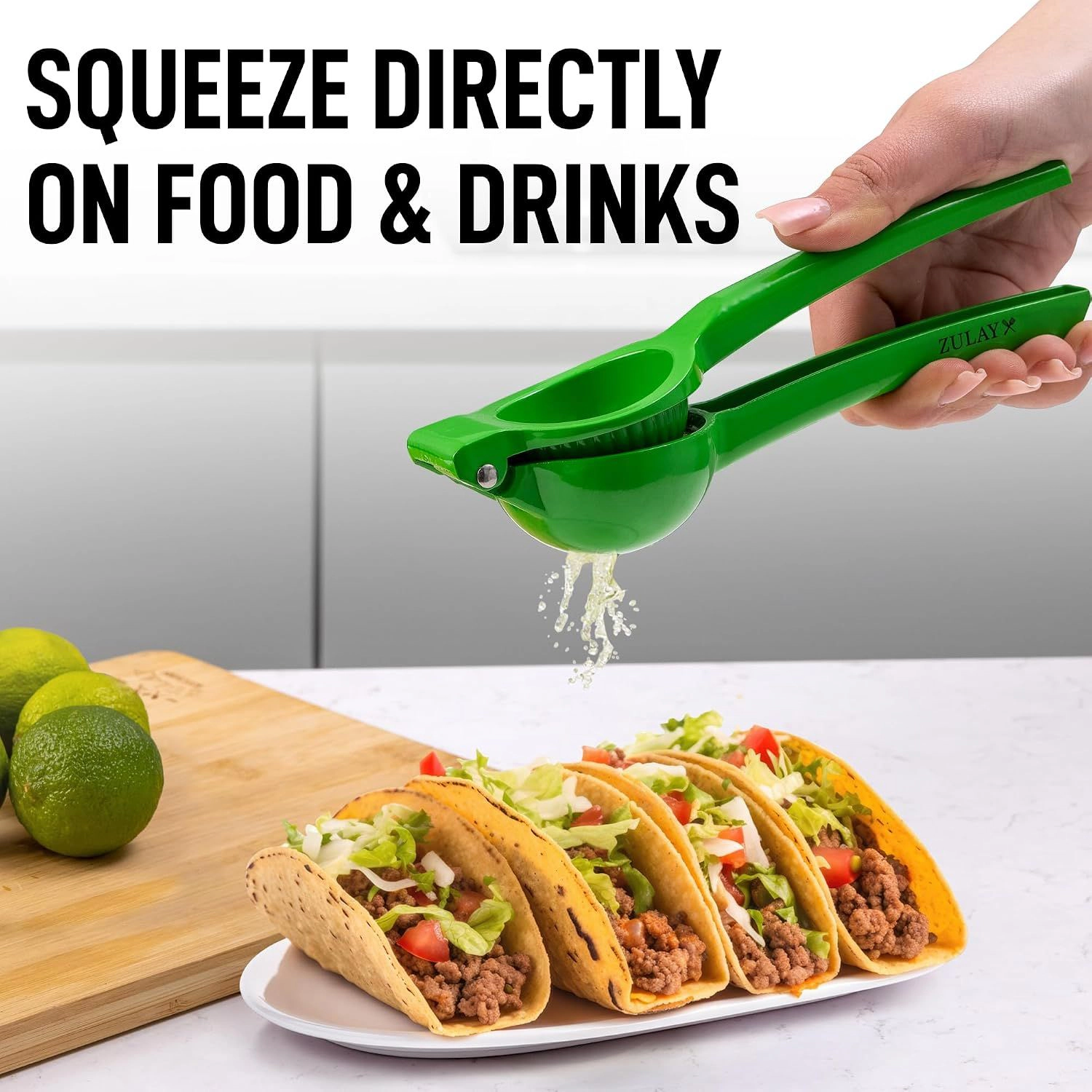 Zulay Kitchen Metal Lime Squeezer – Heavy-Duty Citrus Juicer for Maximum Juice Extraction
