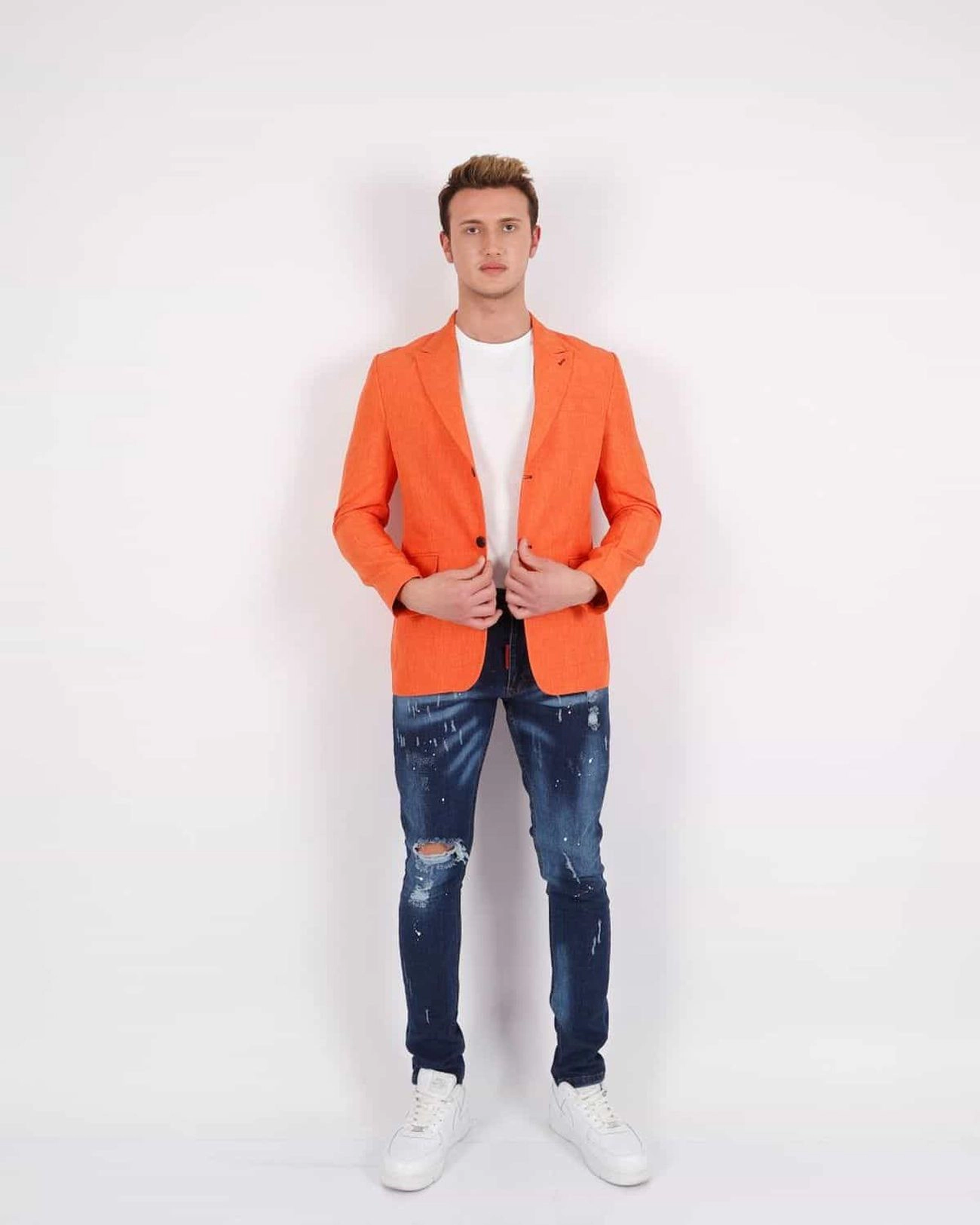 Elie Balleh Men's Slim Fit Solid Sports Coat Jacket