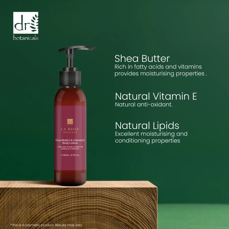 Dr. Botanicals La Rose Française Anti-Aging Body Lotion 250ml - Bakuchiol & Vitamin E for Fine Lines and Hydration