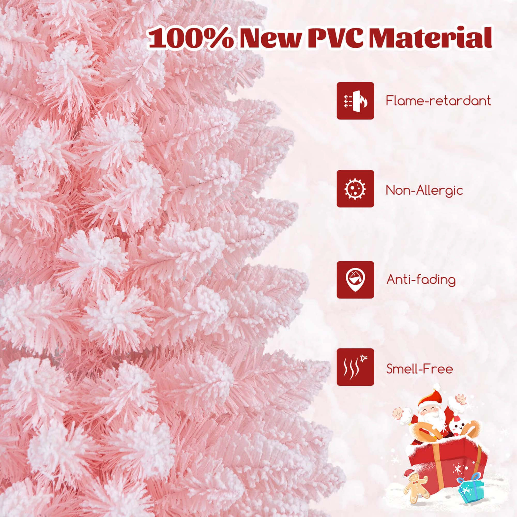 Costway 5/6/7/8 FT Artificial Christmas Tree with 328/460/635/1000 Branch Tips Folding Metal Stand