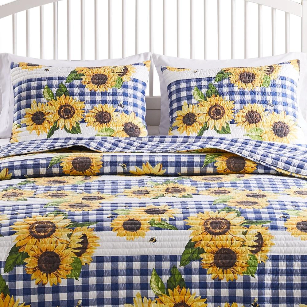 Greenland Home Fashions Barefoot Bungalow Sunflower Pillow Sham - Standard 20" x 26", Gold