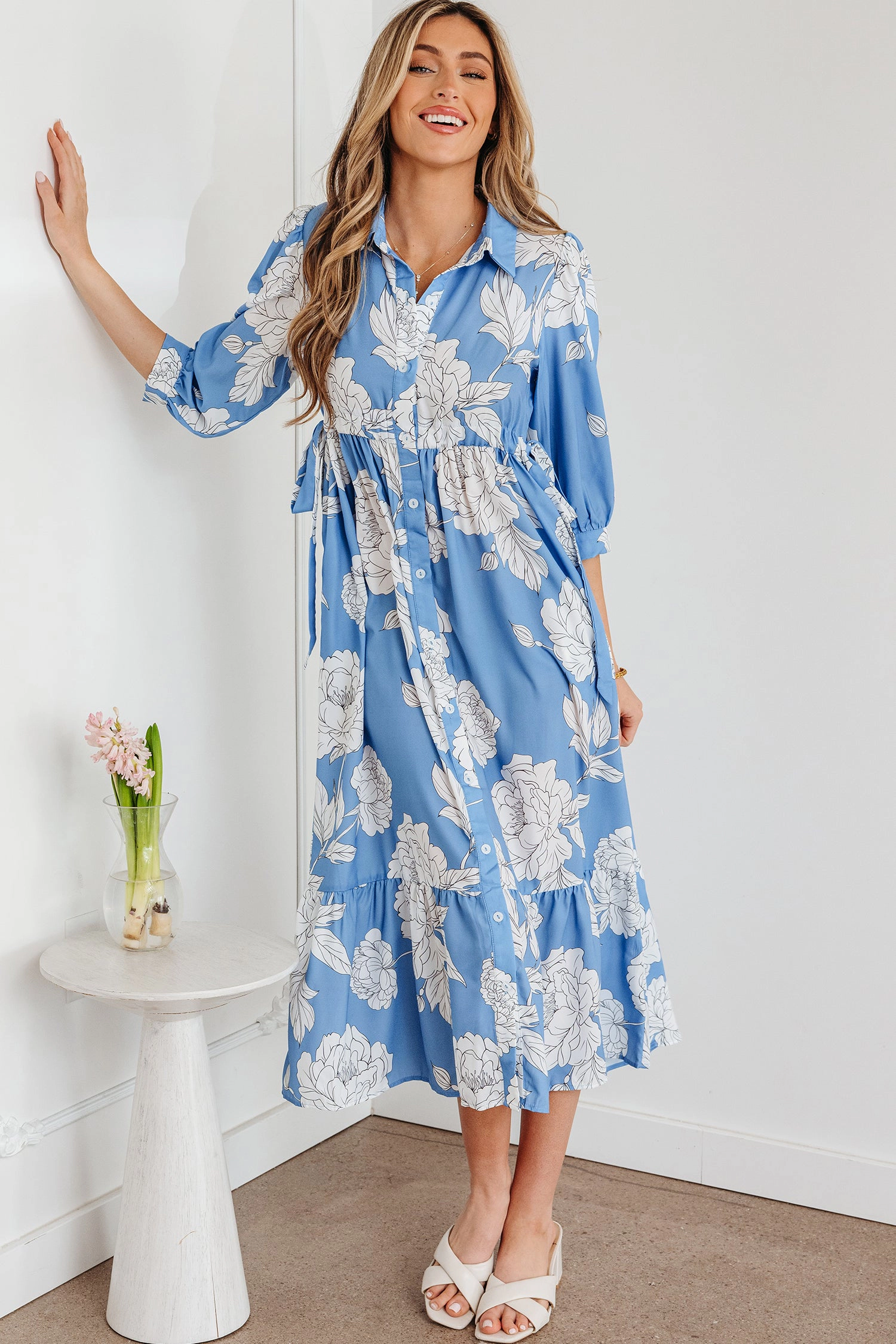 Threaded Pear Women's Isabella Floral Print Shirt