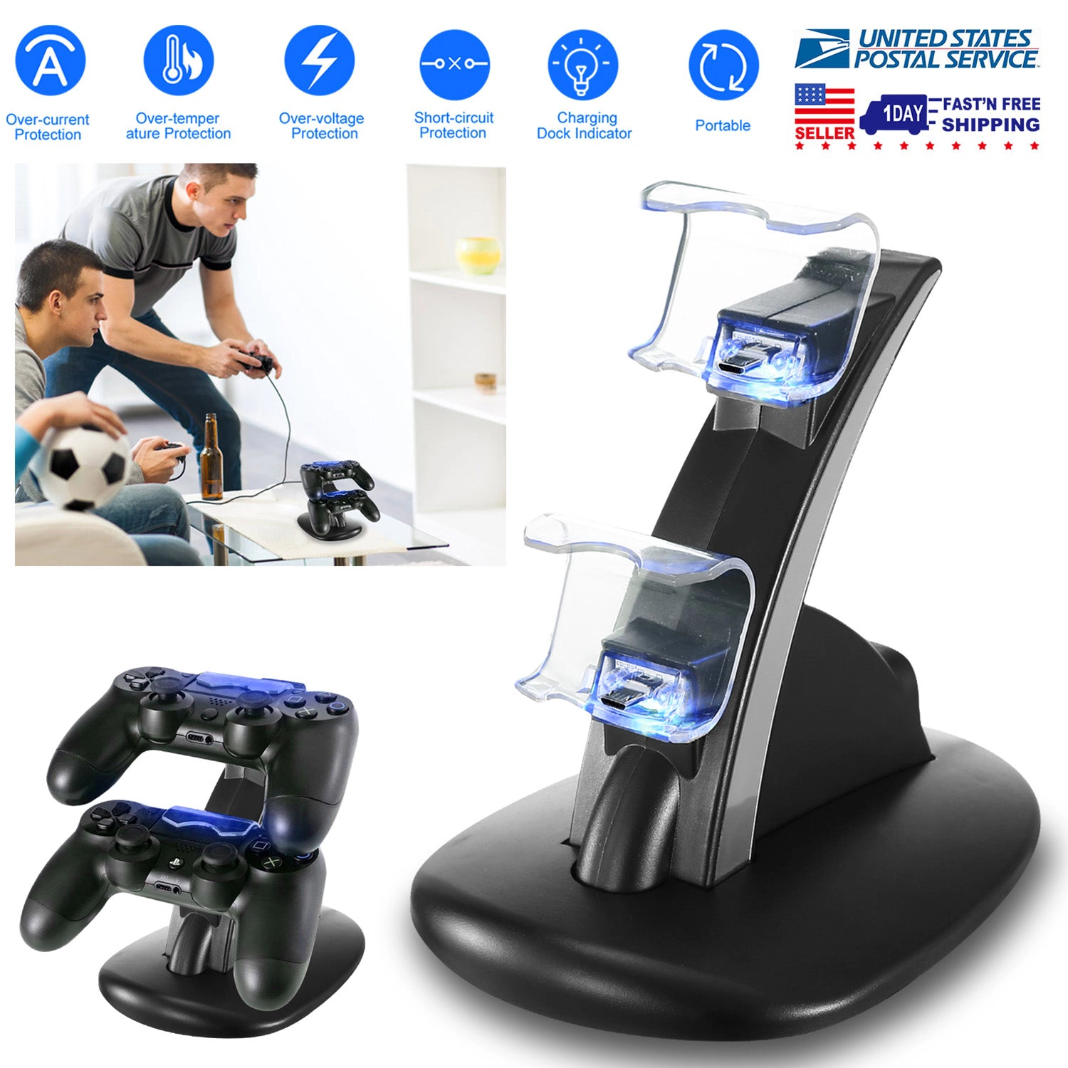 GBruno Dual Controller Charging Dock For PS4