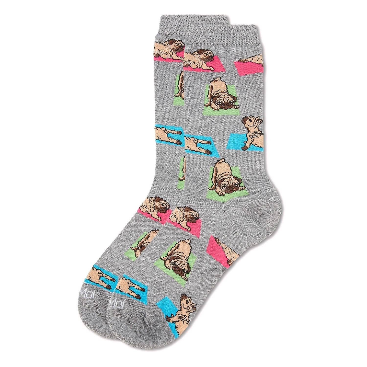 MeMoi Downward Dog Bamboo Blend Crew Socks