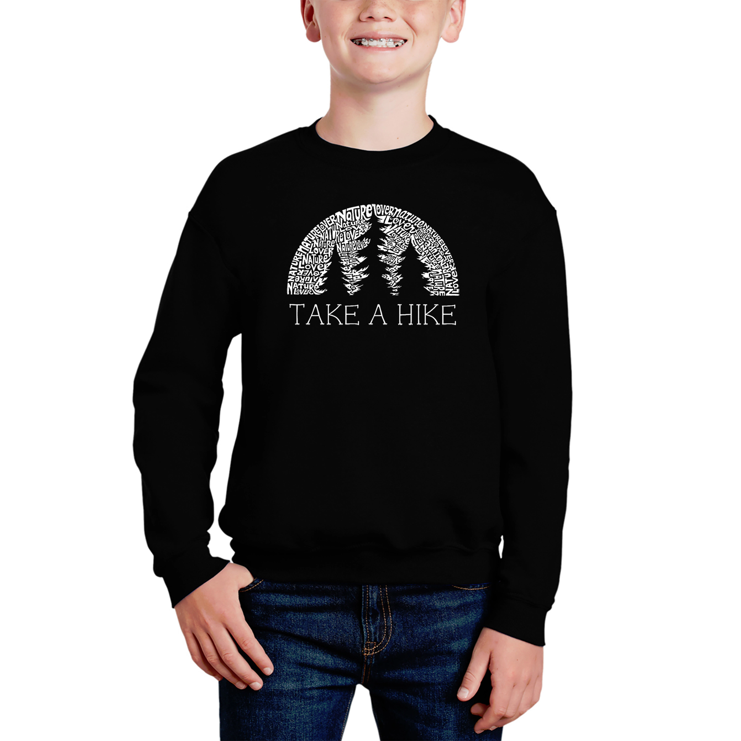 LA Pop Art Boy's Word Sweatshirt - Nature Lover