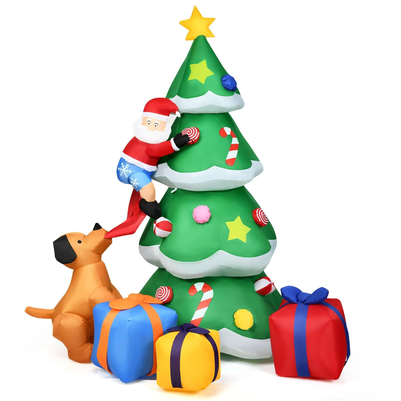 SlickBlue Unisex 7 Feet Lighted Inflatable Christmas Tree Decor