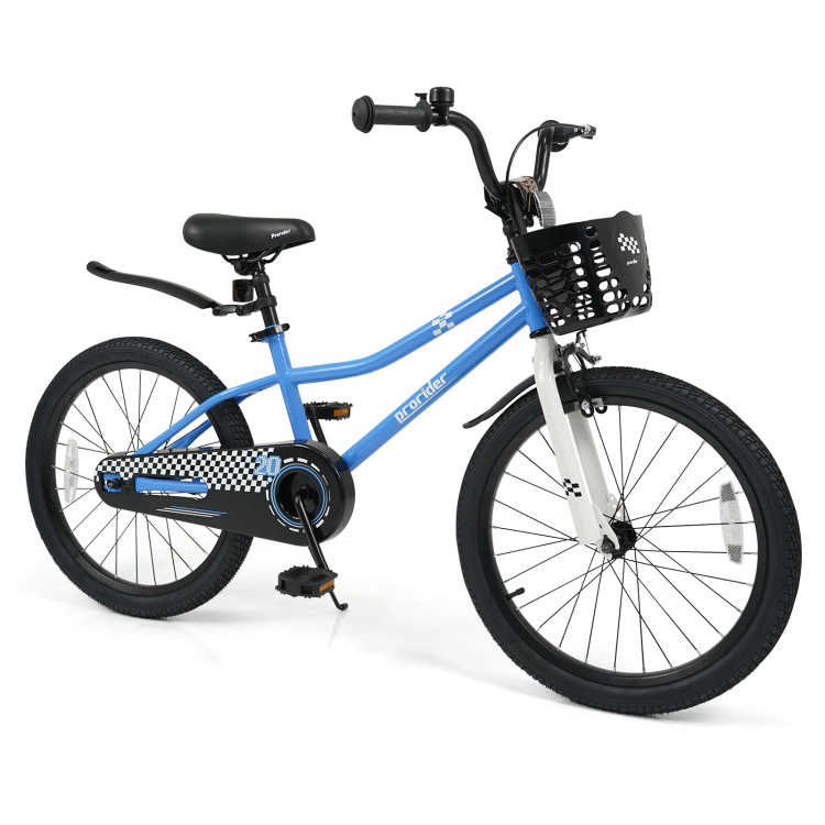 Hivvago 20 Inch Kids Bike Adjustable with Kickstand and Storage Basket for Aged 8+ Years