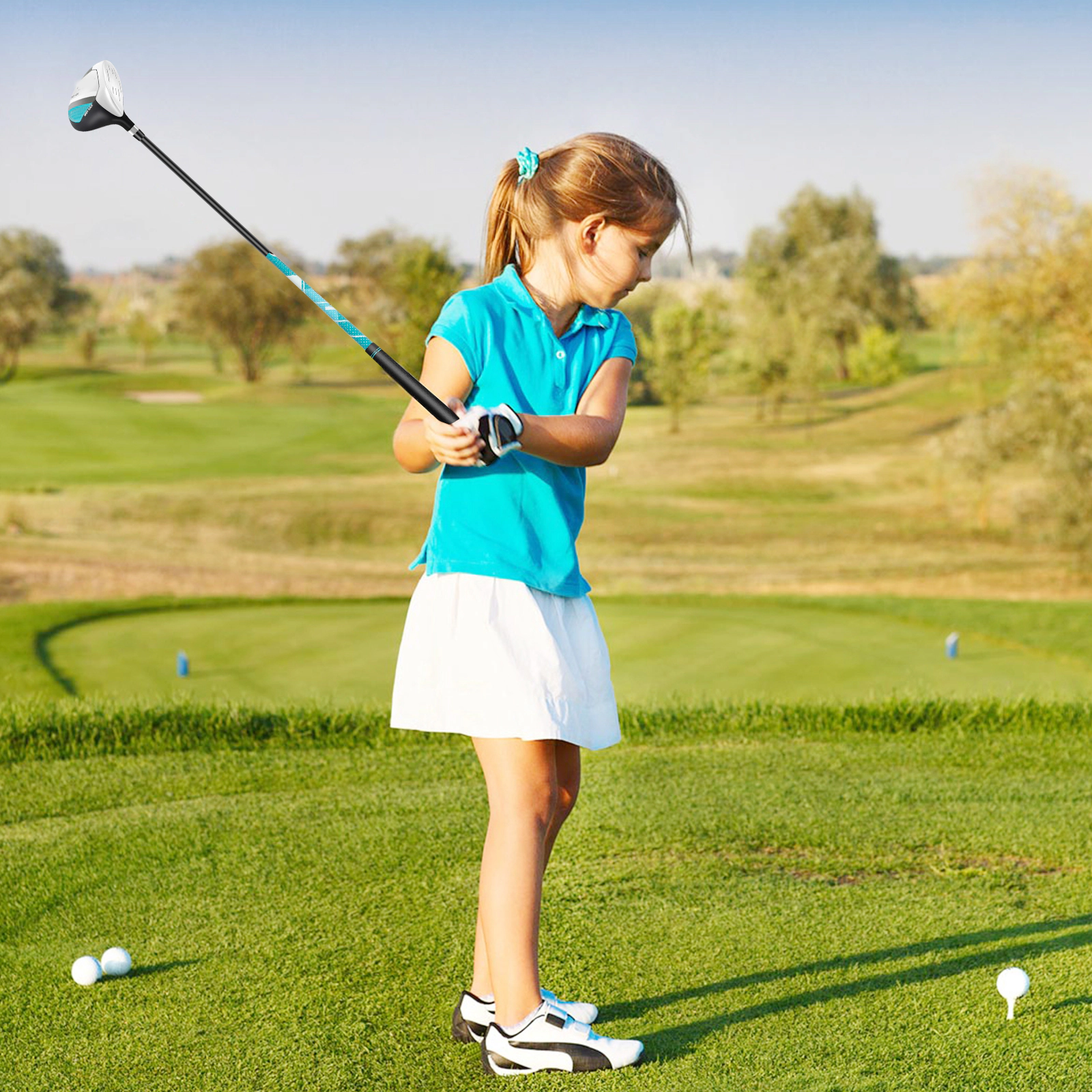 SUGIFT Blue Rain Hood for Ages 8-10 Junior Complete Golf Club Set Right Hand
