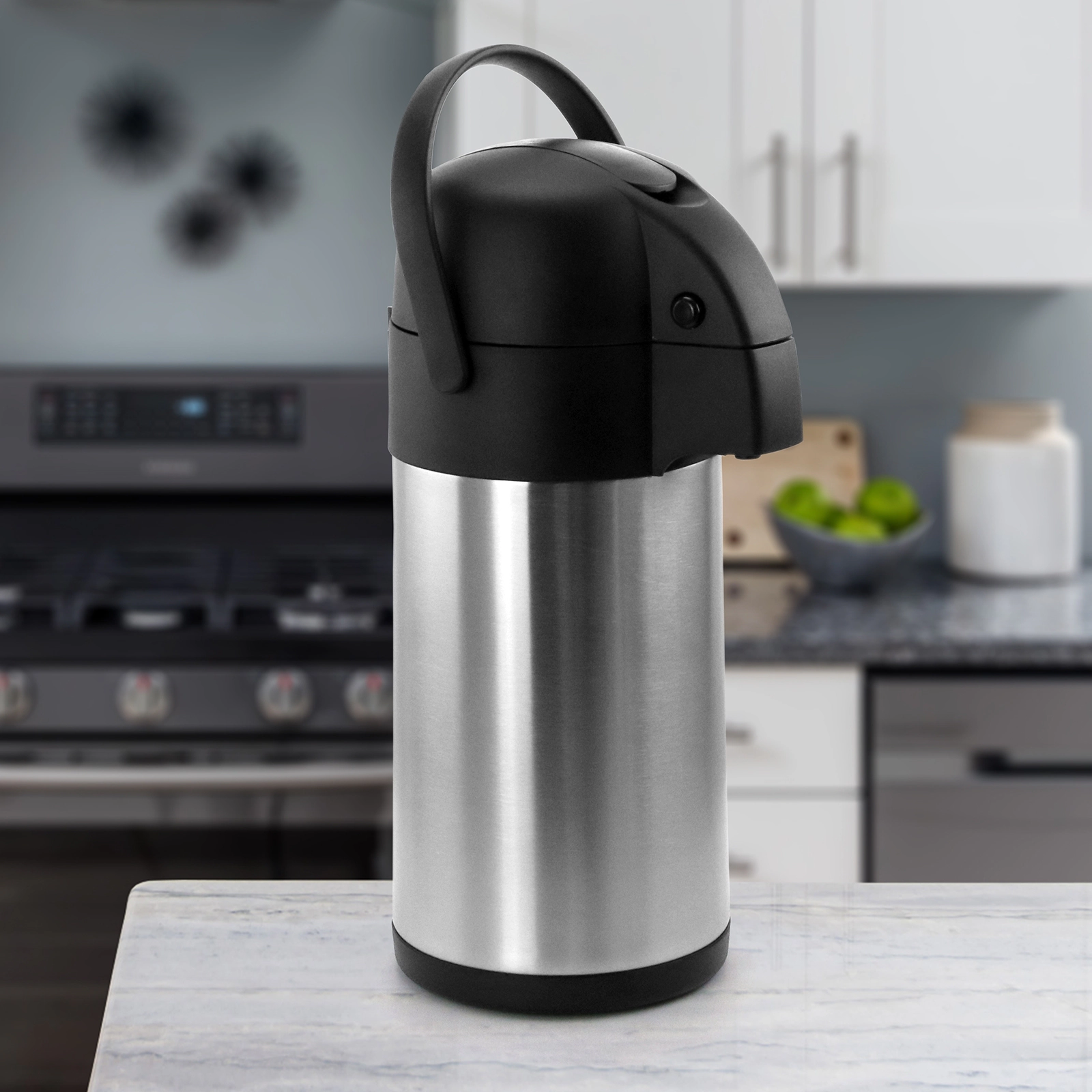 MegaChef 3.17 Quart Stainless Steel Airpot, Hot Water Dispenser for Coffee and Tea