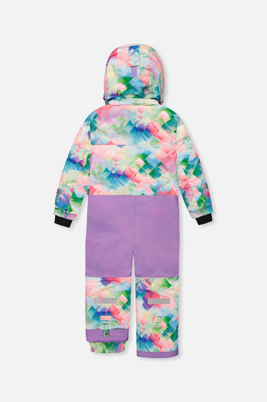 Deux par Deux Girls Diamond Print One Piece Play Snowsuit with Detachable Hood