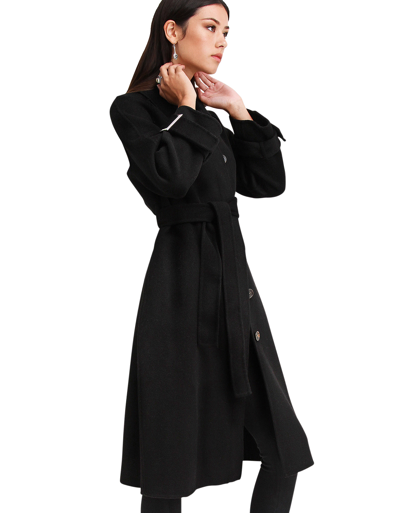 Belle & Bloom Womens Shore To Belted Wool Coat