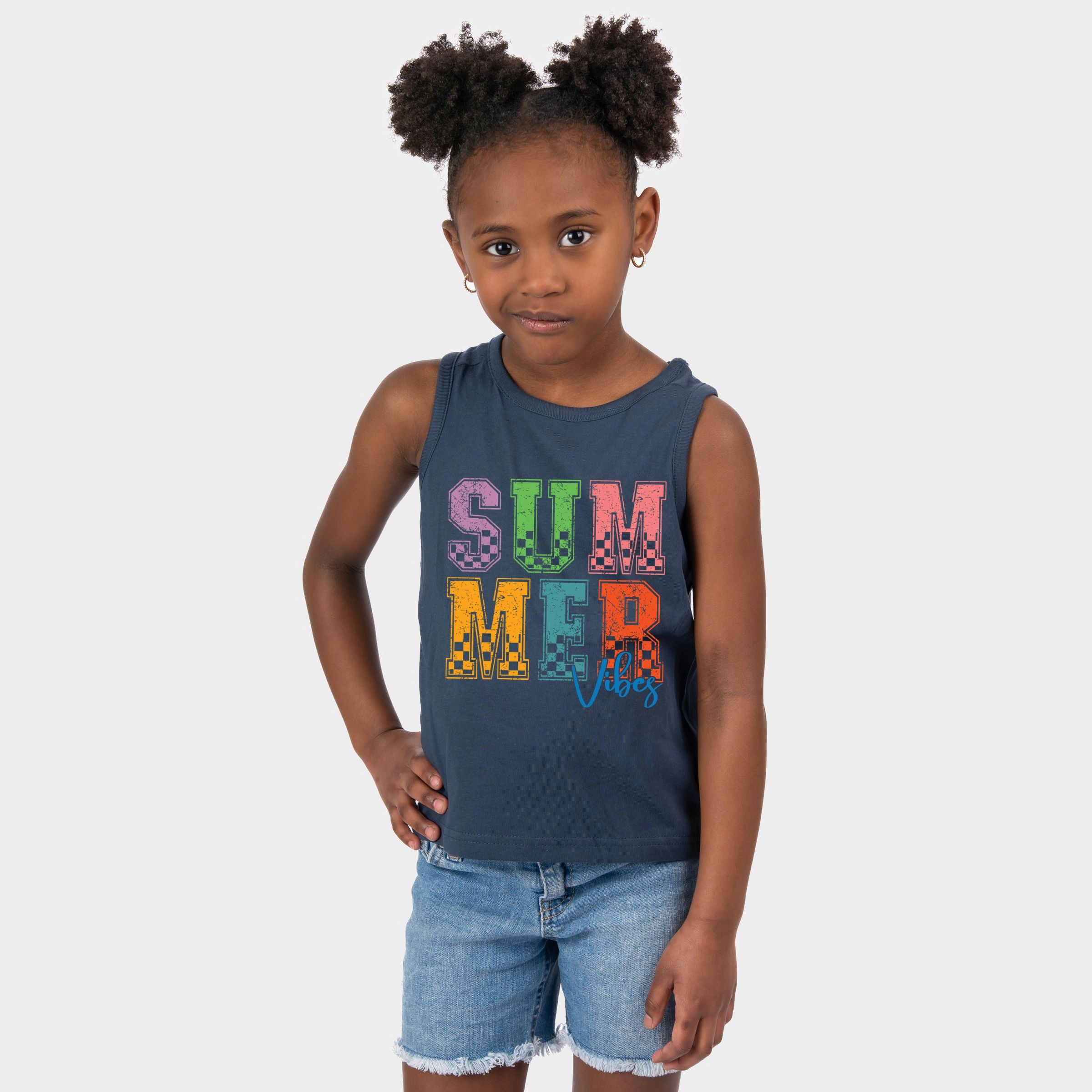 The Juniper Shop - Summer Vibes Checkered Youth Tank Top