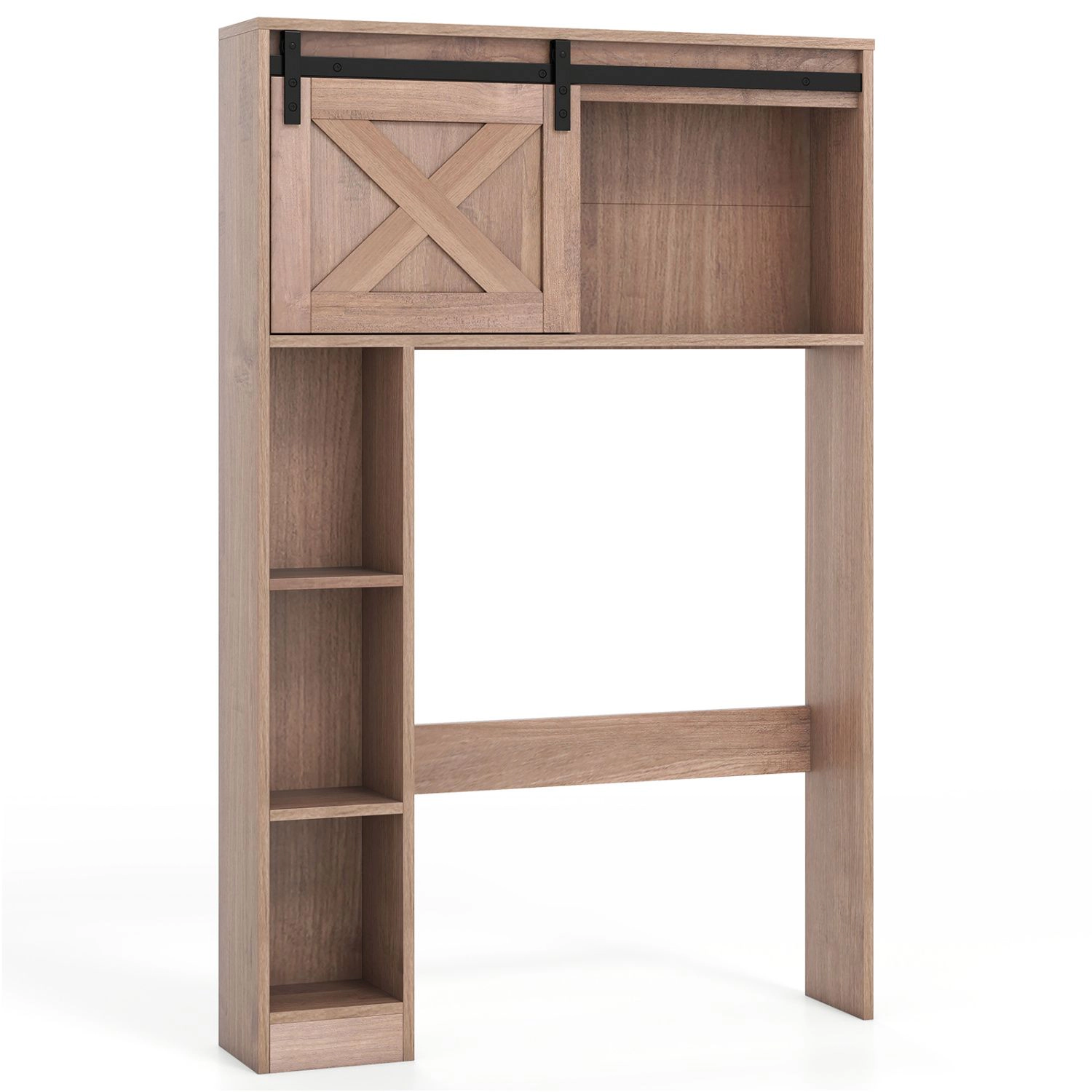 SlickBlue Freestanding Toilet Storage Organizer with Sliding Barn Door
