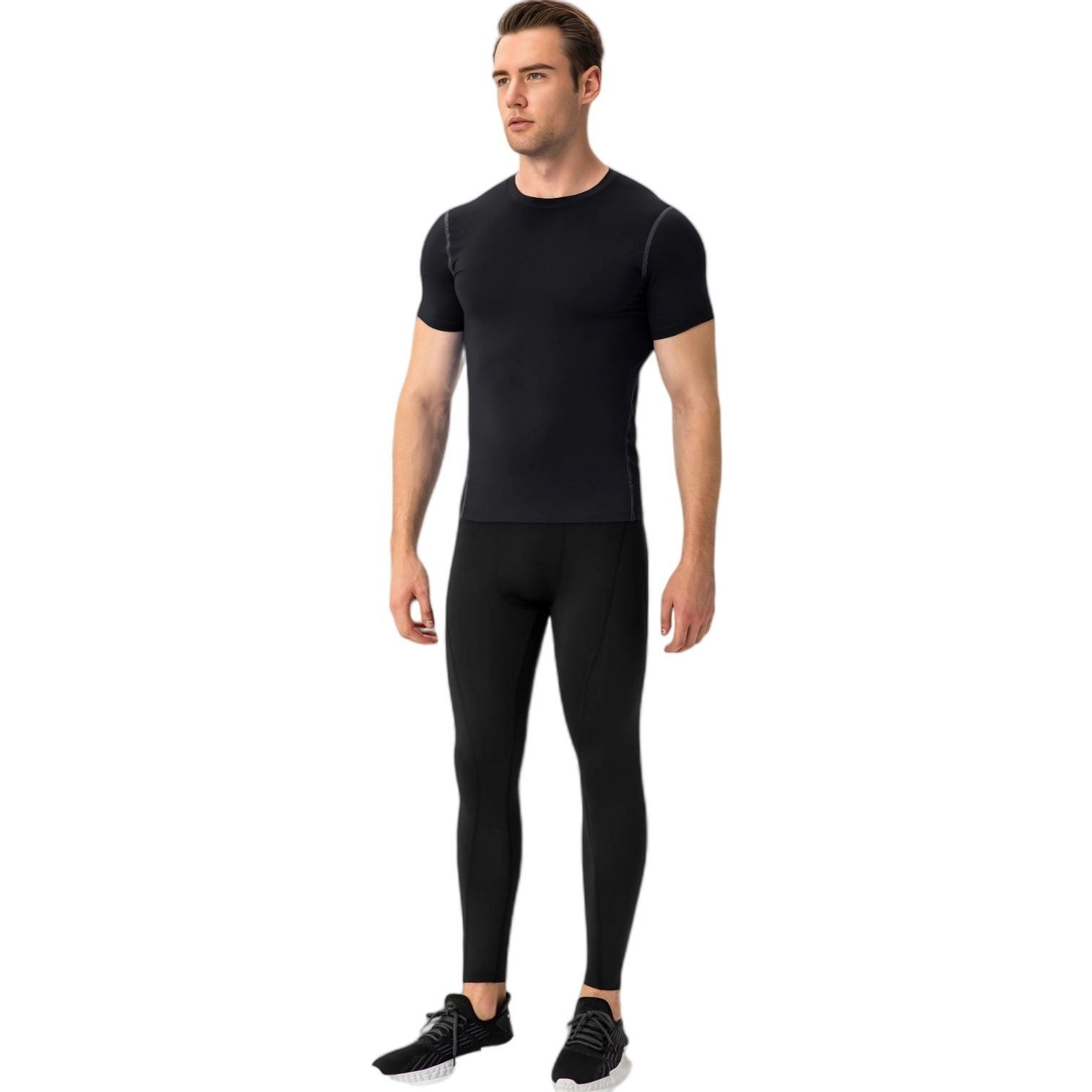 Anna-Kaci Mens Short Sleeve Compression Crew Neck Shirt