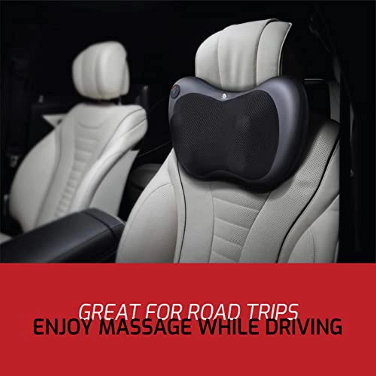 Pursonic Unisex Heated Shiatsu Neck & Back Massager with Deep-Kneading Massage Nodes