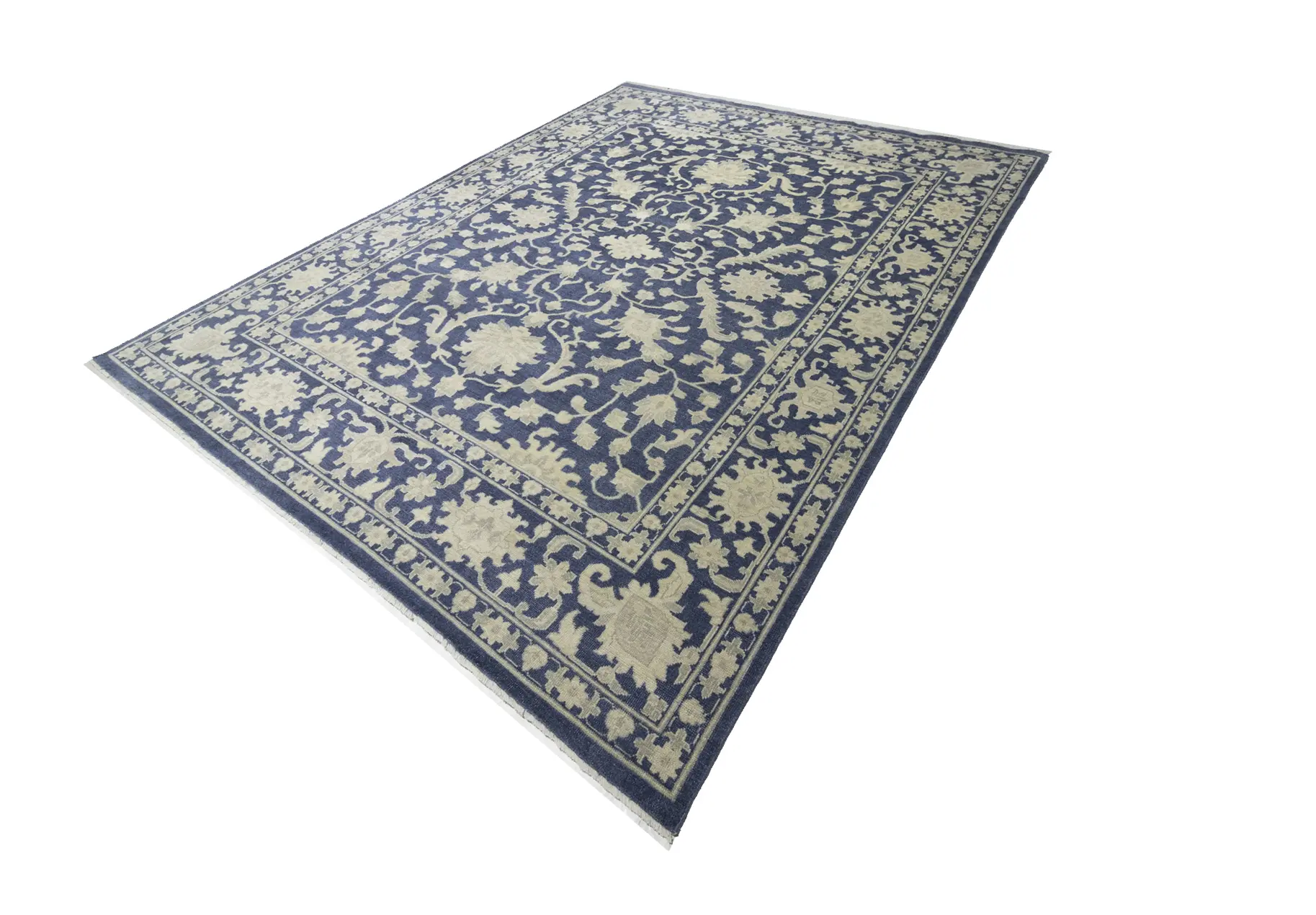 Magic Rugs Muted Slate Blue Floral 12X15 Transitional Oriental Rug