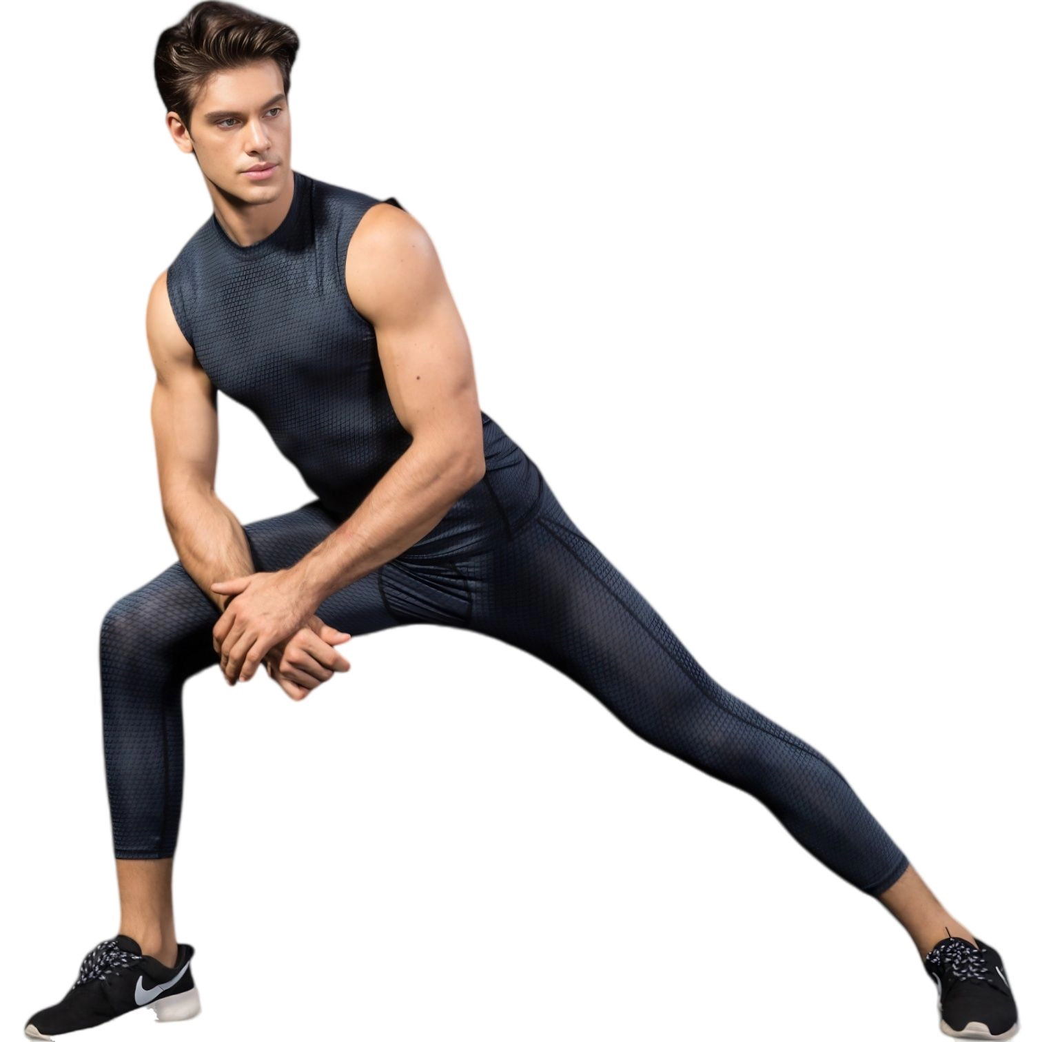 Anna-Kaci Mens Sleeveless Compression Workout Top