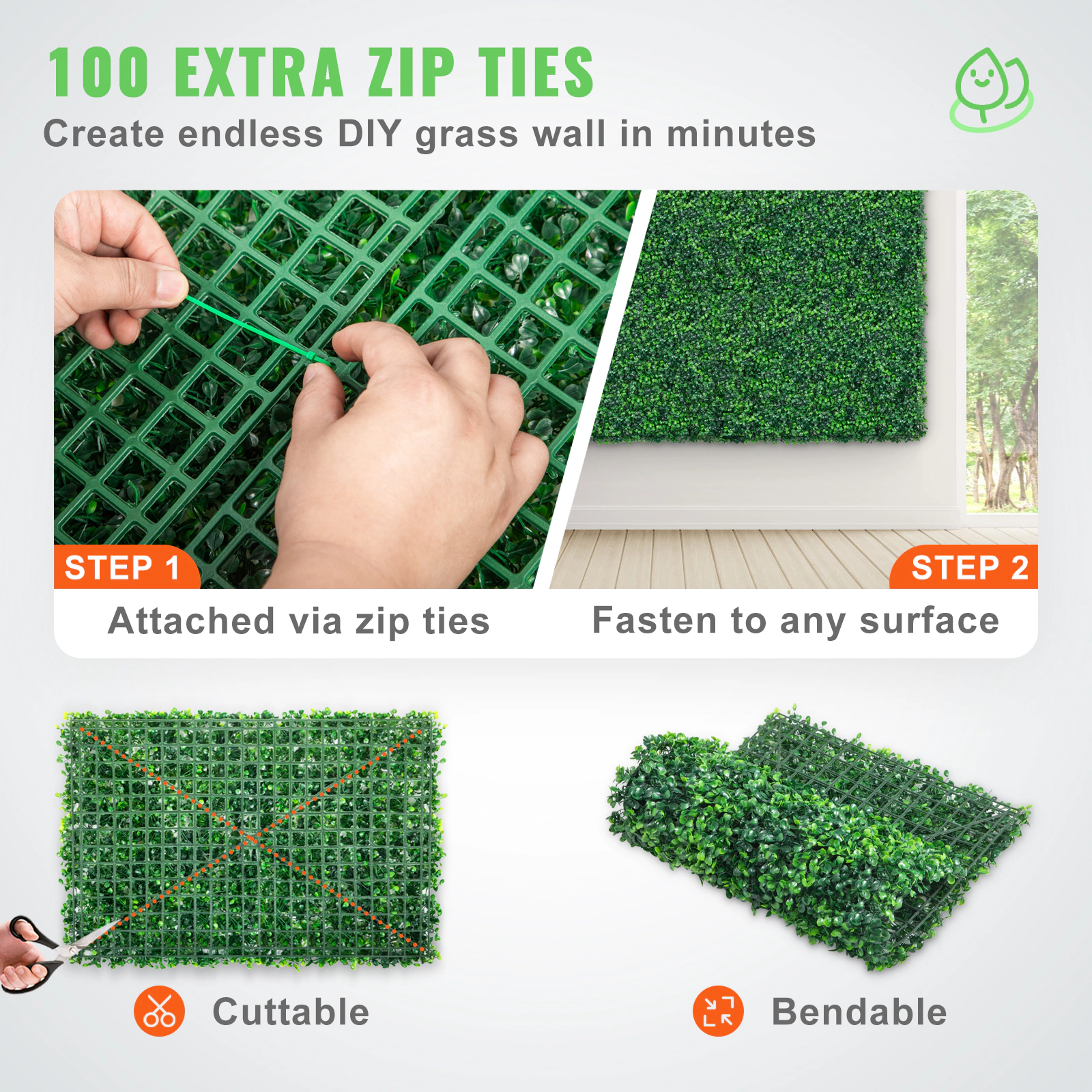 HONGGE Artificial Boxwood Panels, Boxwood Hedge Wall Panels, Artificial Grass Backdrop Wall