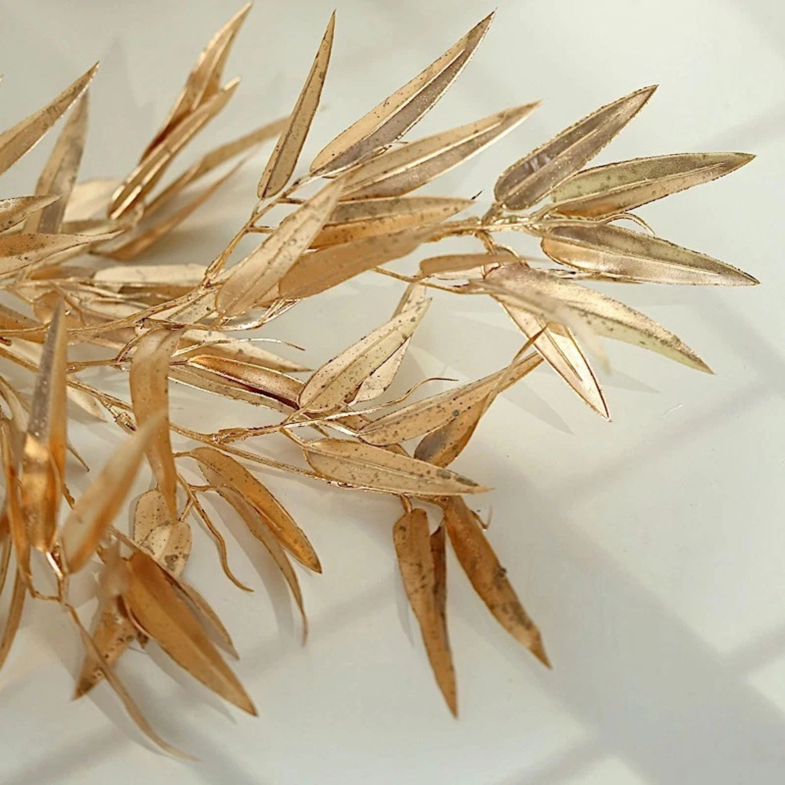 Home Collection Set of 2 33-Inch Metallic Bamboo Leaf Stems