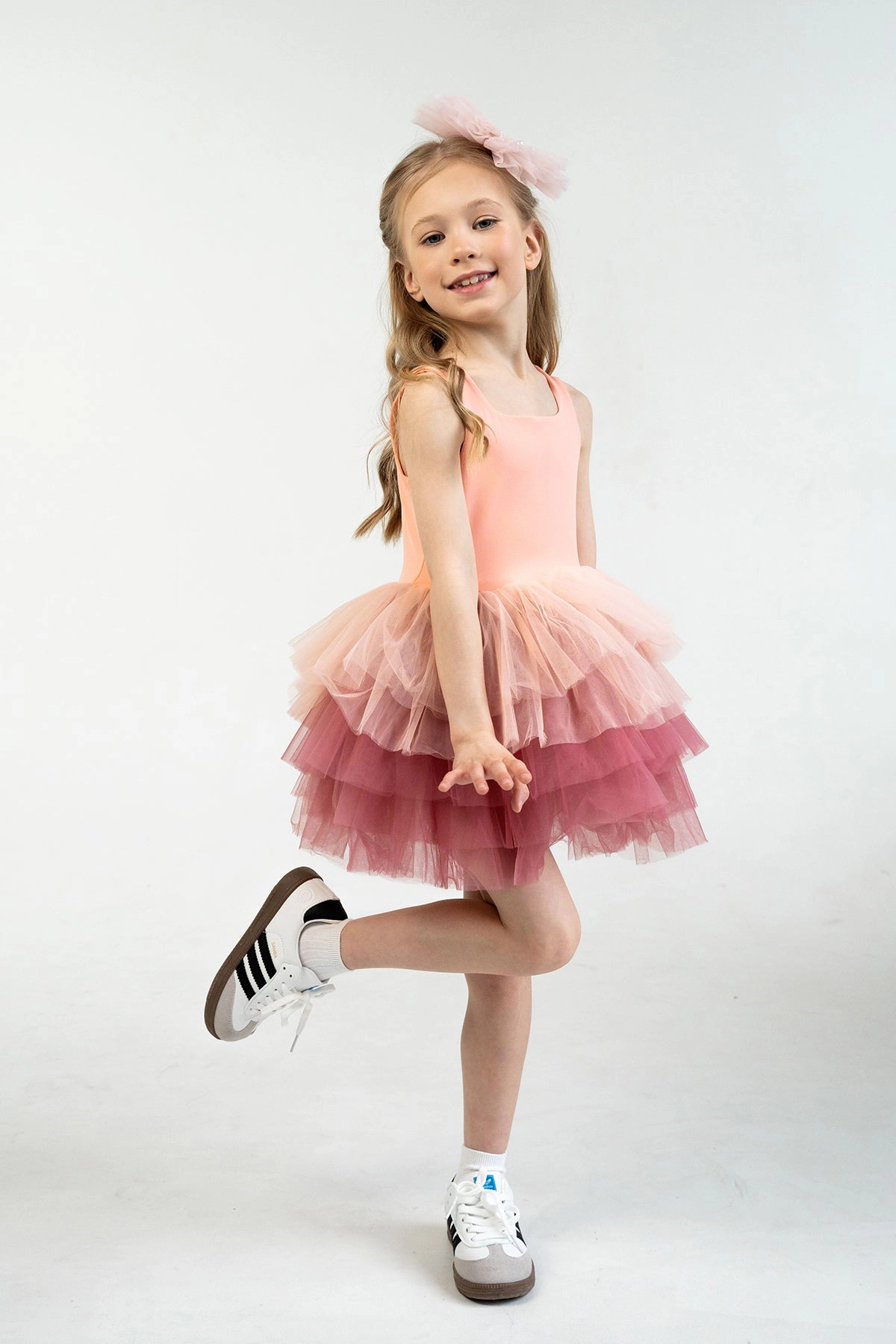 Mini Celebrities Girls Salmon Bloom Tutu Dress
