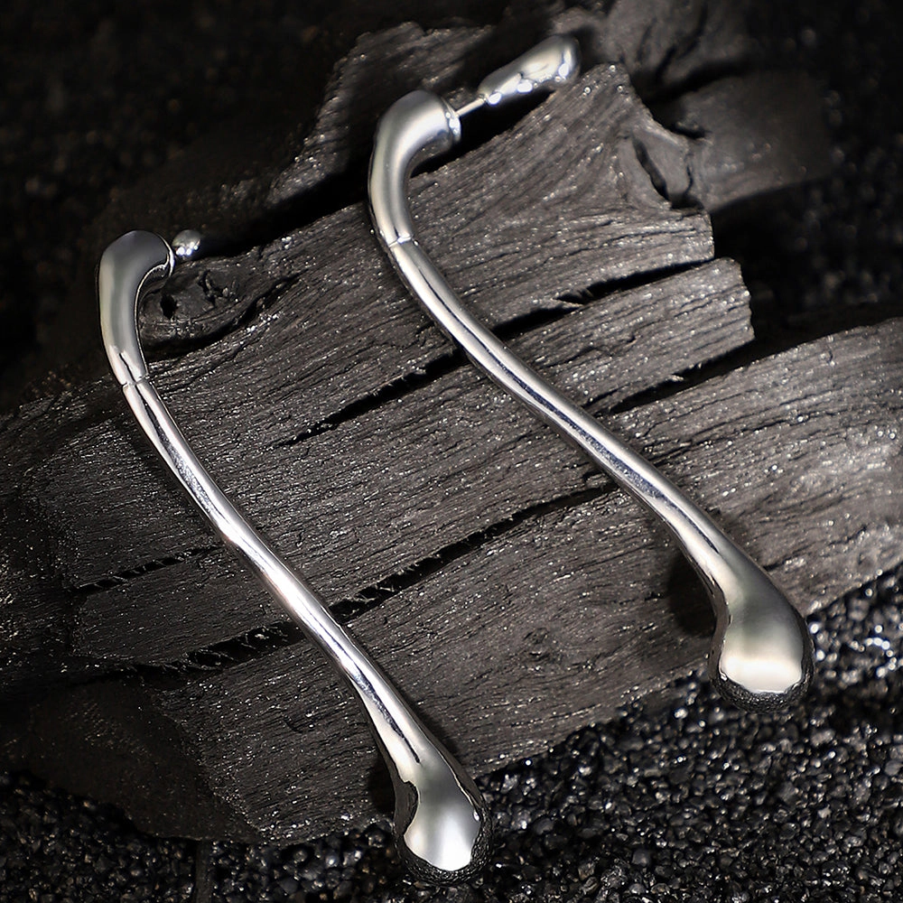 SOHI Women's The Back-Drip Drop Earrings - Metallic Silver