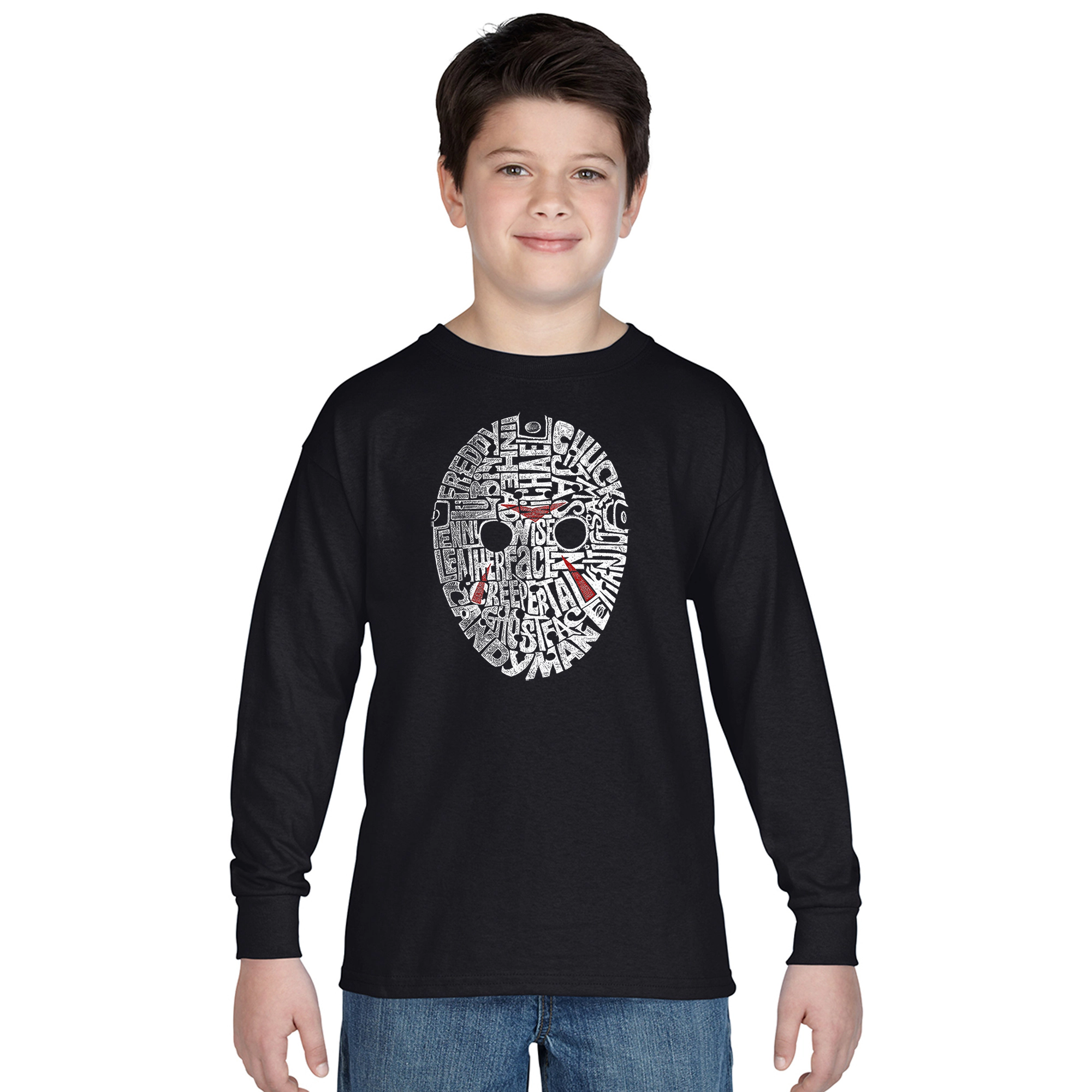 LA Pop Art Boys Long Sleeve T-Shirt -  Slasher Movie Villians
