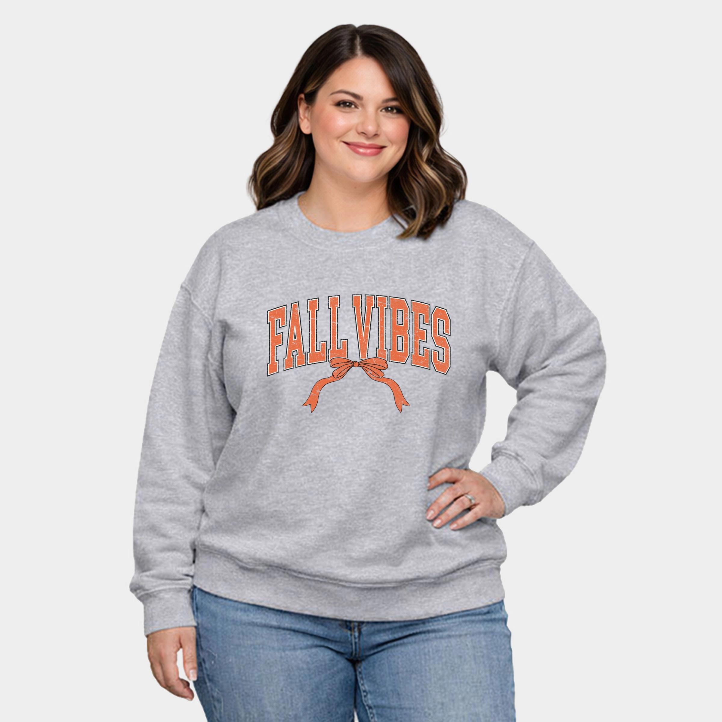 Simply Sage Market - Varsity Fall Vibes Coquette  Women's Plus Sized Graphic Sweatshirt