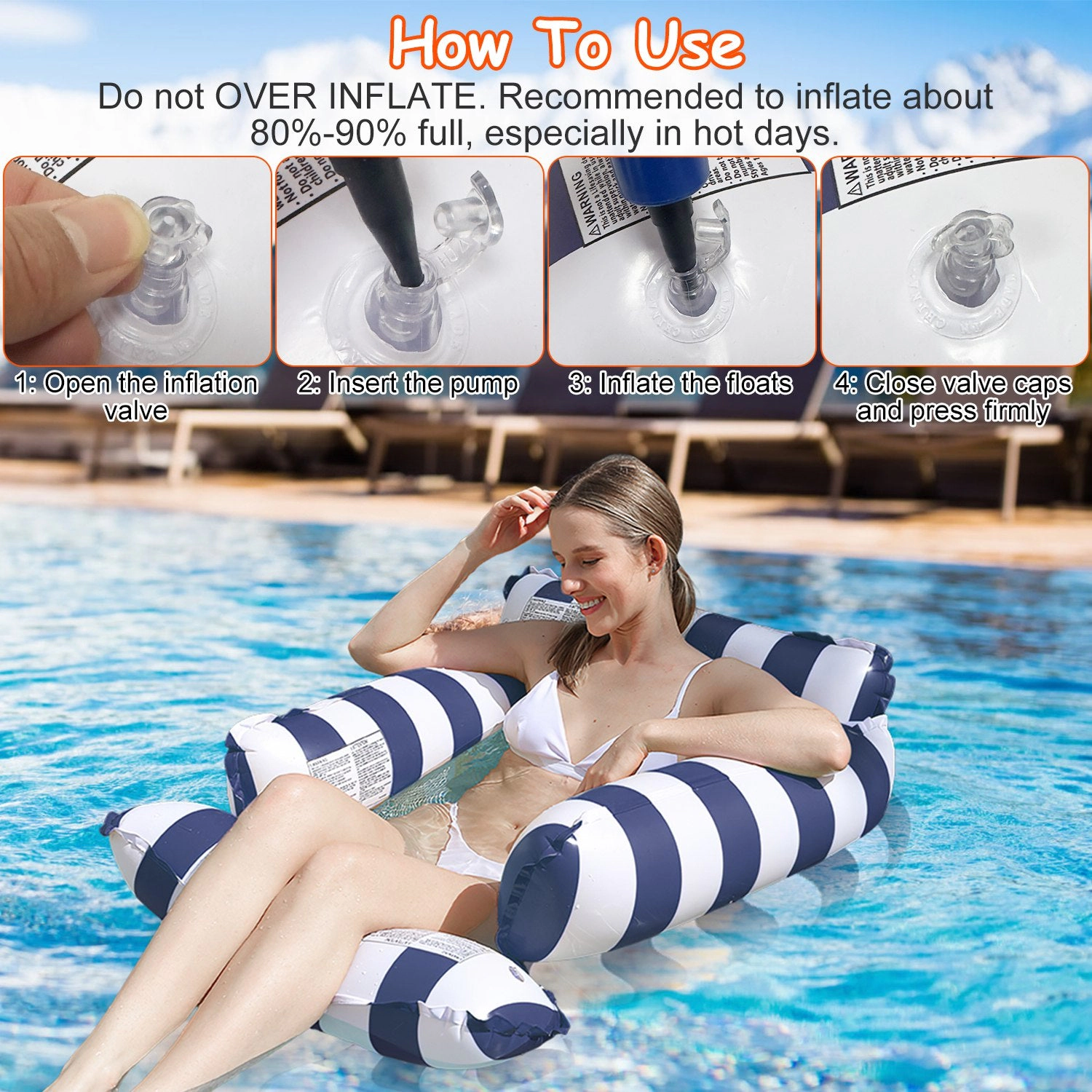 GBruno 3-Piece Inflatable Pool Float Set With Hammocks