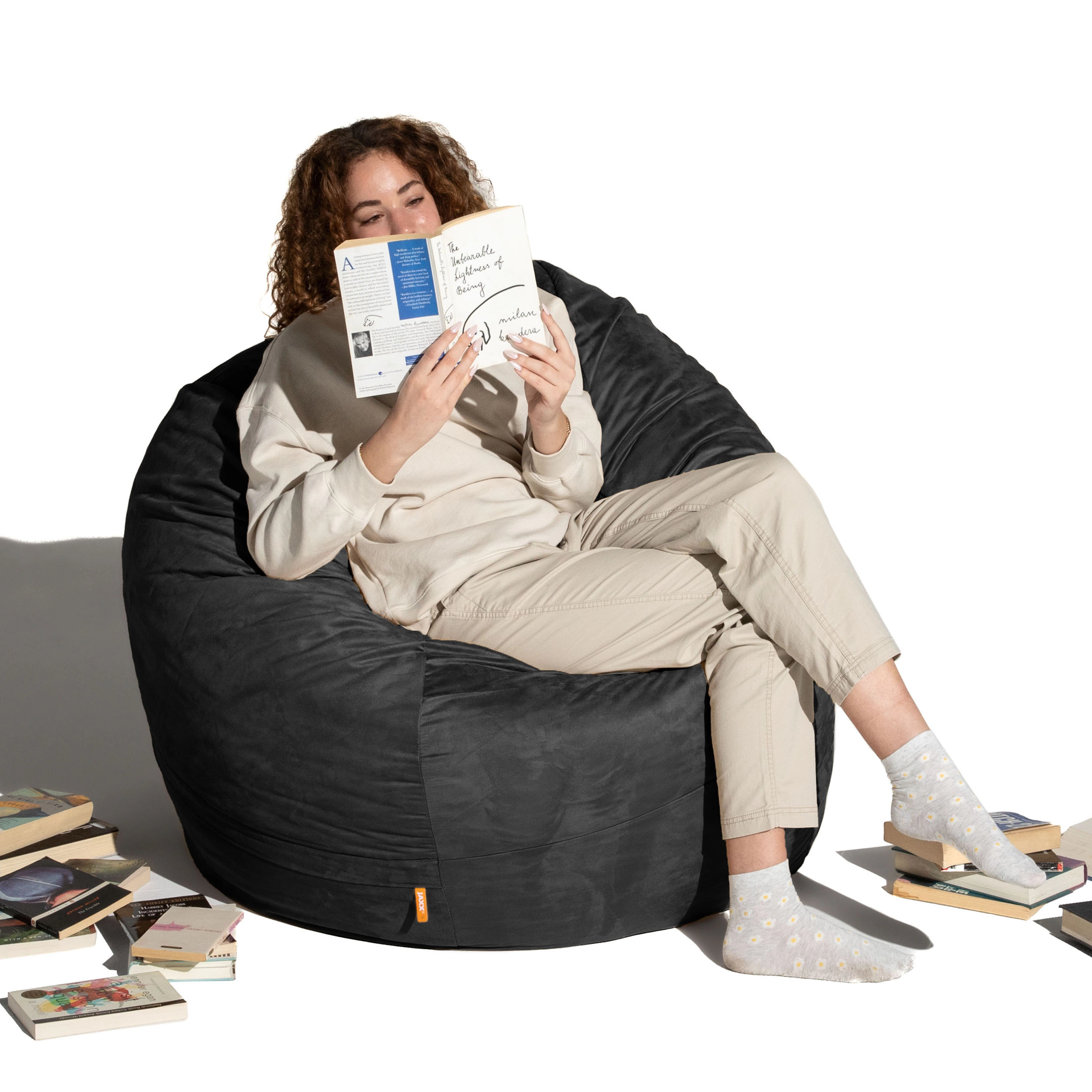 Jaxx 4 ft Round Bean Bag Chair for Adults