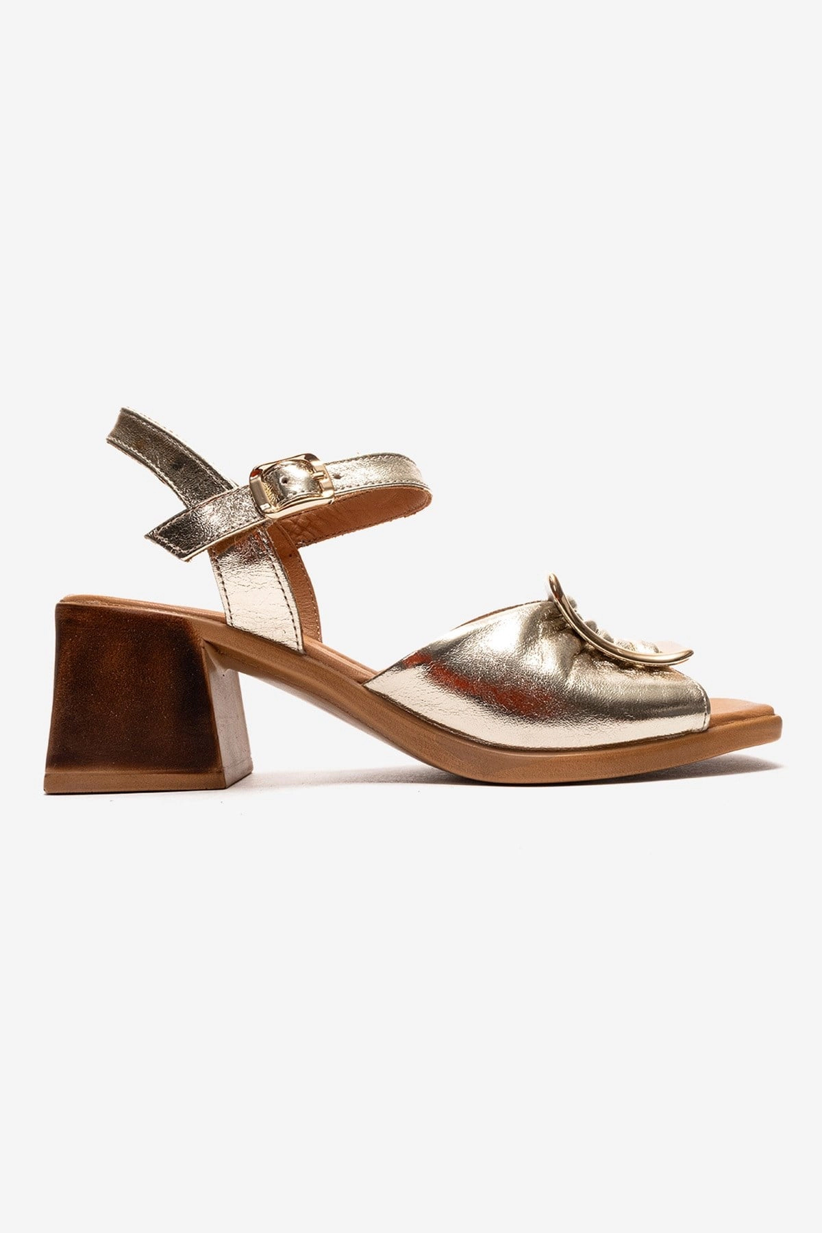 Forever & Always Womens Asha Leather Block Heel Sandal