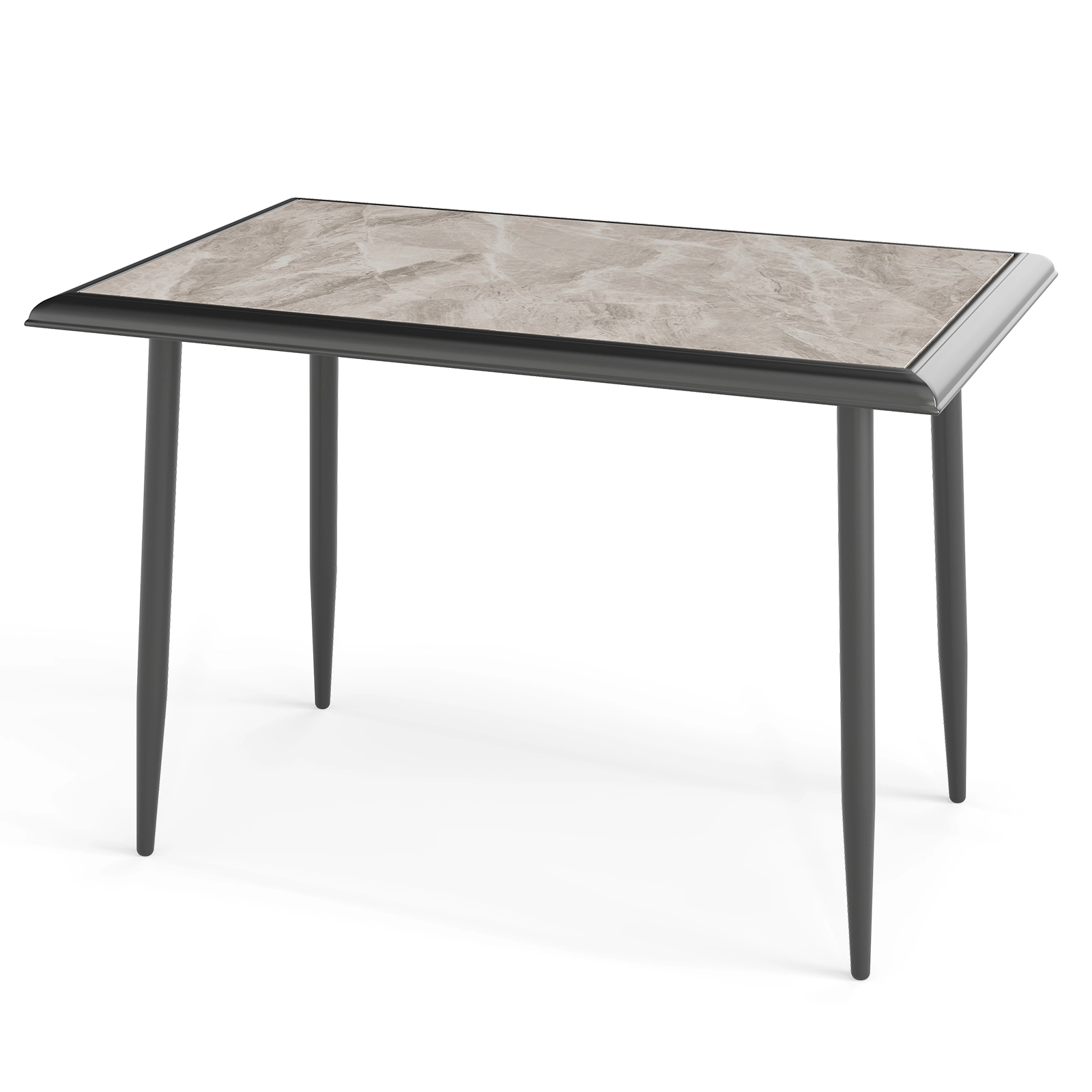 LJG 44" Sintered Stone Rectangular Dining Table with Metal Frame for Kitchen and Dining Room
