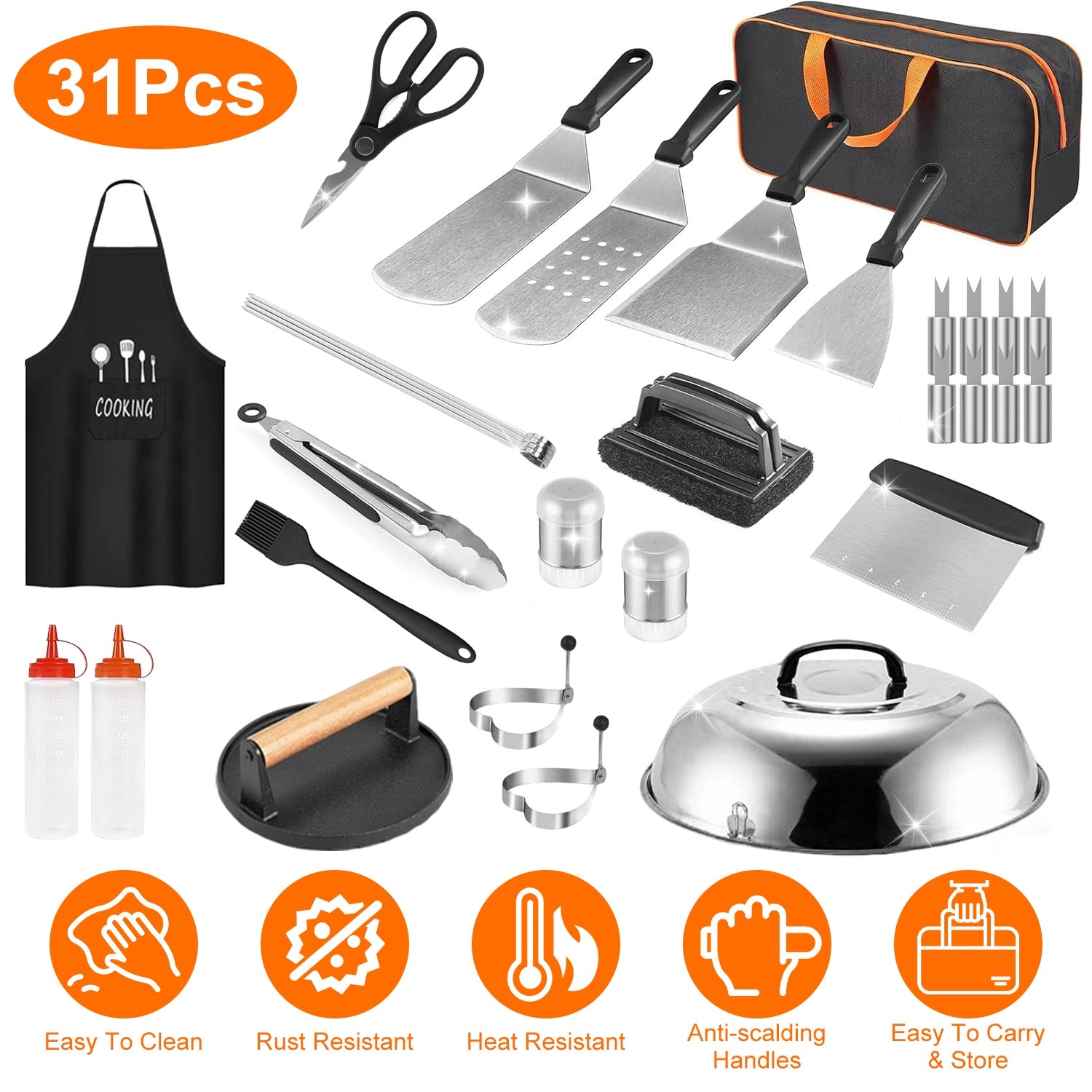 GBruno 31-Piece Griddle Accessories Kit With Bag