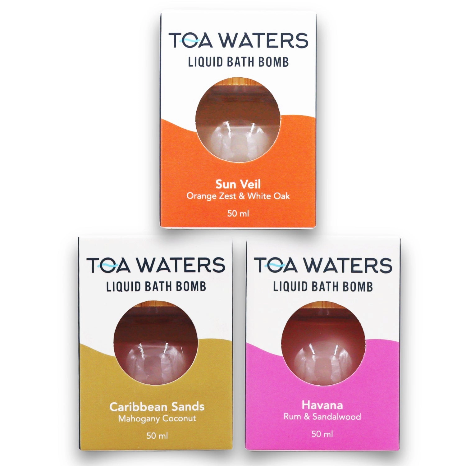 TOA Waters Unisex Liquid Bath Bomb Series - Tropical Escape - 3 Pack